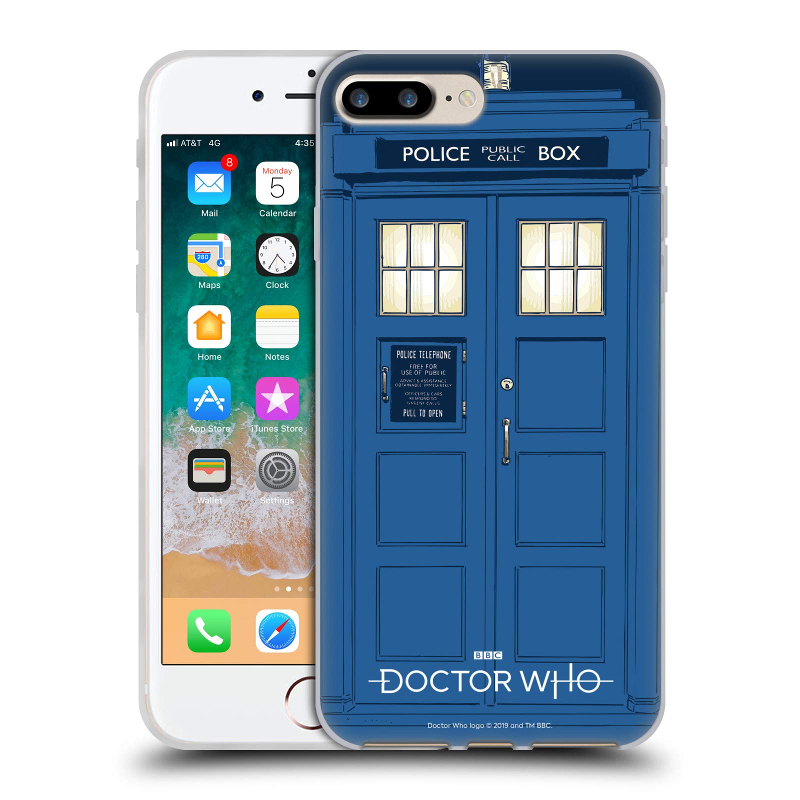 Officially Licensed Doctor Who Tardis Season 11 Soft Gel Phone Case for iPhone 7 Plus/iPhone 8 Plus - Sci-Fi TV Show Inspired Protective Cover for Daily Use & Fan Collectibles