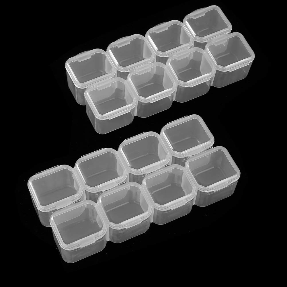 Yosoo 56-Slot Plastic Storage Box - Jewelry Organizer for Nail Art, Rhinestones & Fishing Hooks | Portable Small Accessories Container for DIY Crafts, Travel & Home Organization