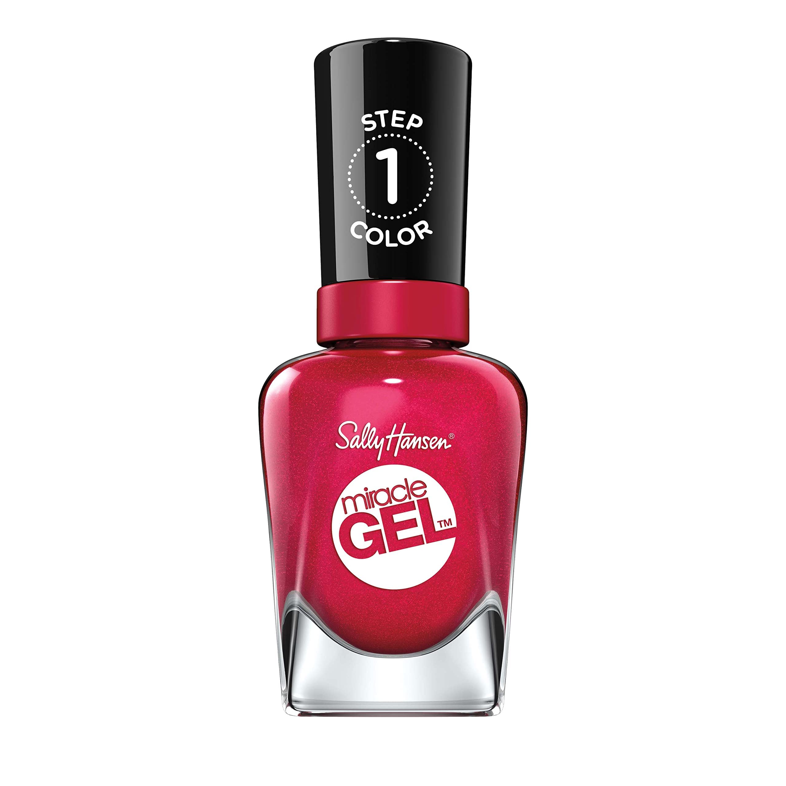 Sally Hansen Miracle Gel™ Bordeaux Glow Red Nail Polish - Long Lasting Gel-Like Formula, No UV Lamp Needed - Perfect for Manicures, Pedicures & Special Occasions