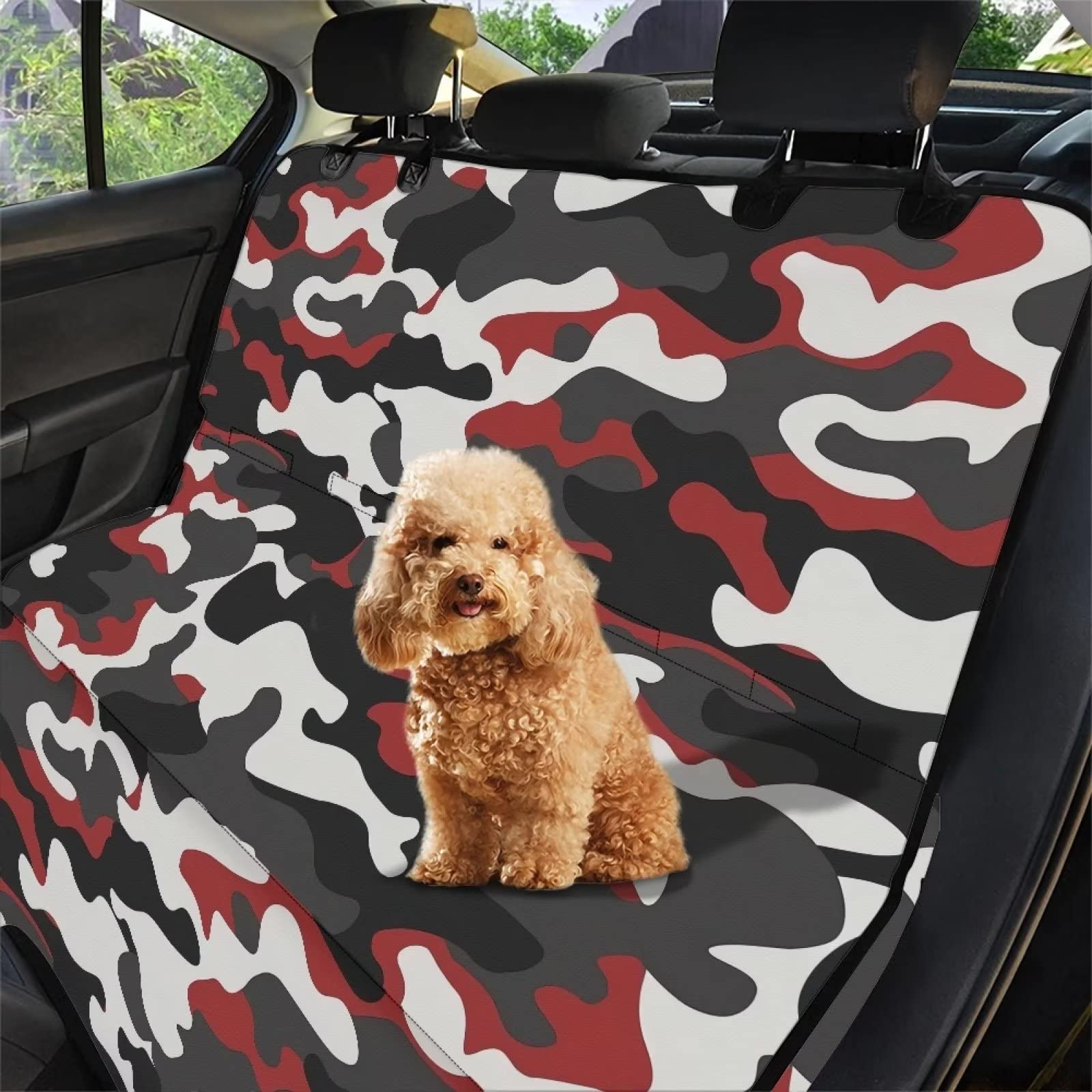 POLERO Camouflage Dog Seat Cover for Cars - XL Size, Waterproof & Non-Slip Back Seat Protector for Pets - Perfect for Travel, Camping, and Outdoor Adventures with Your Dog