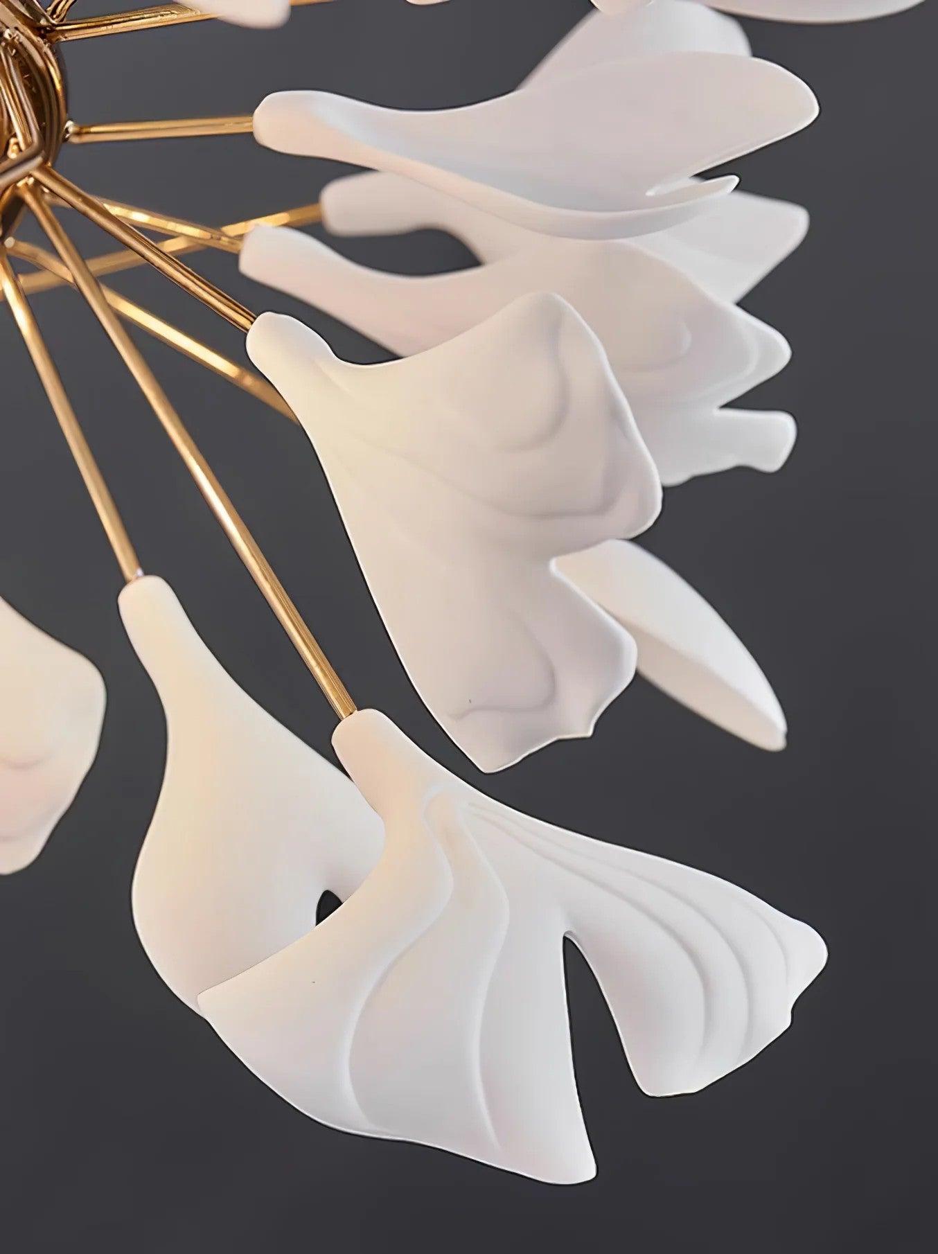 Elegant Ginkgo Leaf Chandelier - Modern Gold Ceiling Light Fixture for Dining Room, Living Room & Bedroom - Perfect for Home Decor, Wedding Venues & Luxury Interior Design
