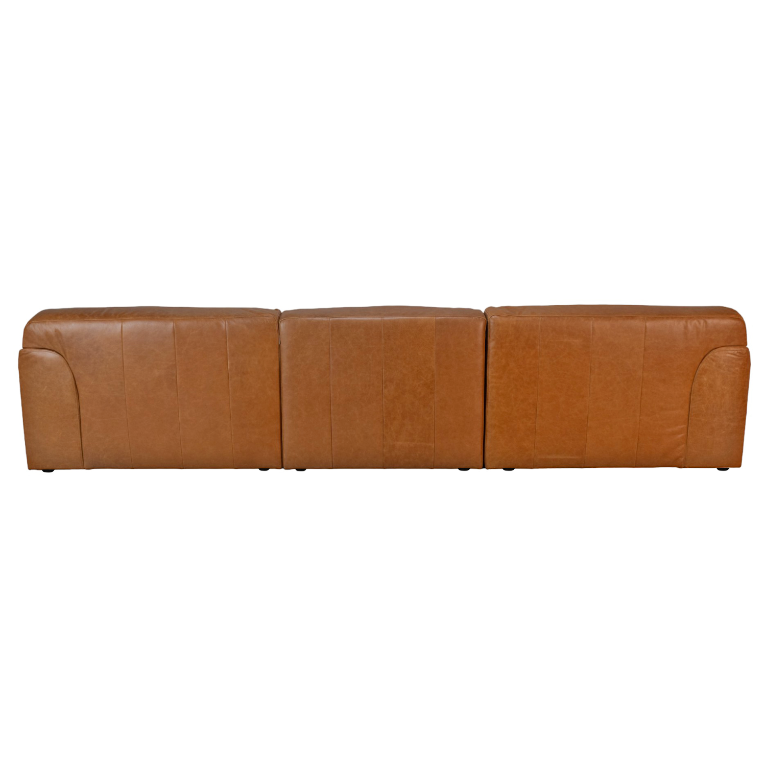 Aspen Distressed Cognac Leather 3-Seater Sofa - Genuine Leather Couch for Living Room, Lounge & Office - Comfortable Modern Sectional Sofa for Home Decor