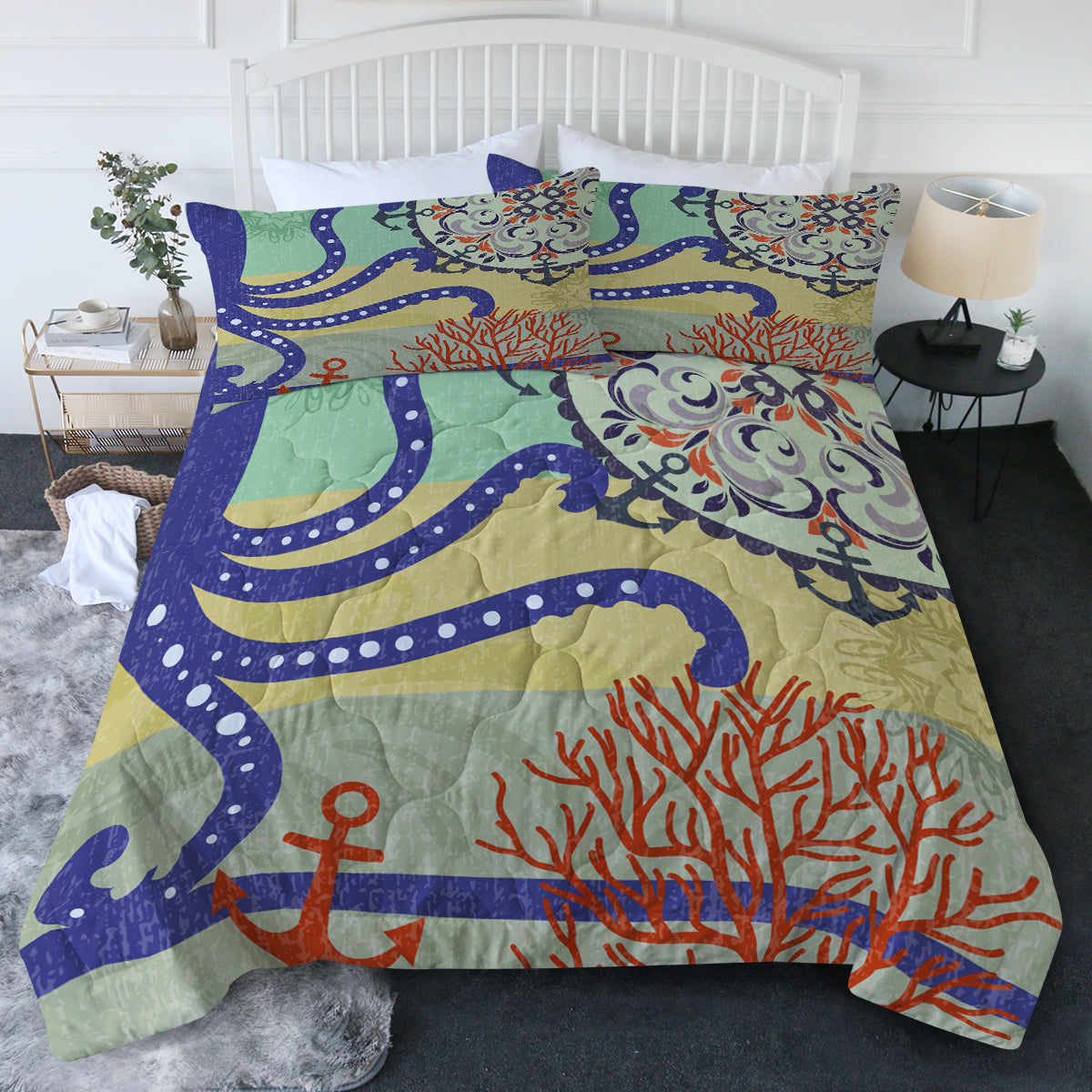 Octopus Passion Comforter Set - Soft & Cozy Bedding for Kids & Adults - Perfect for Bedroom Decor, Gifts, and Themed Rooms