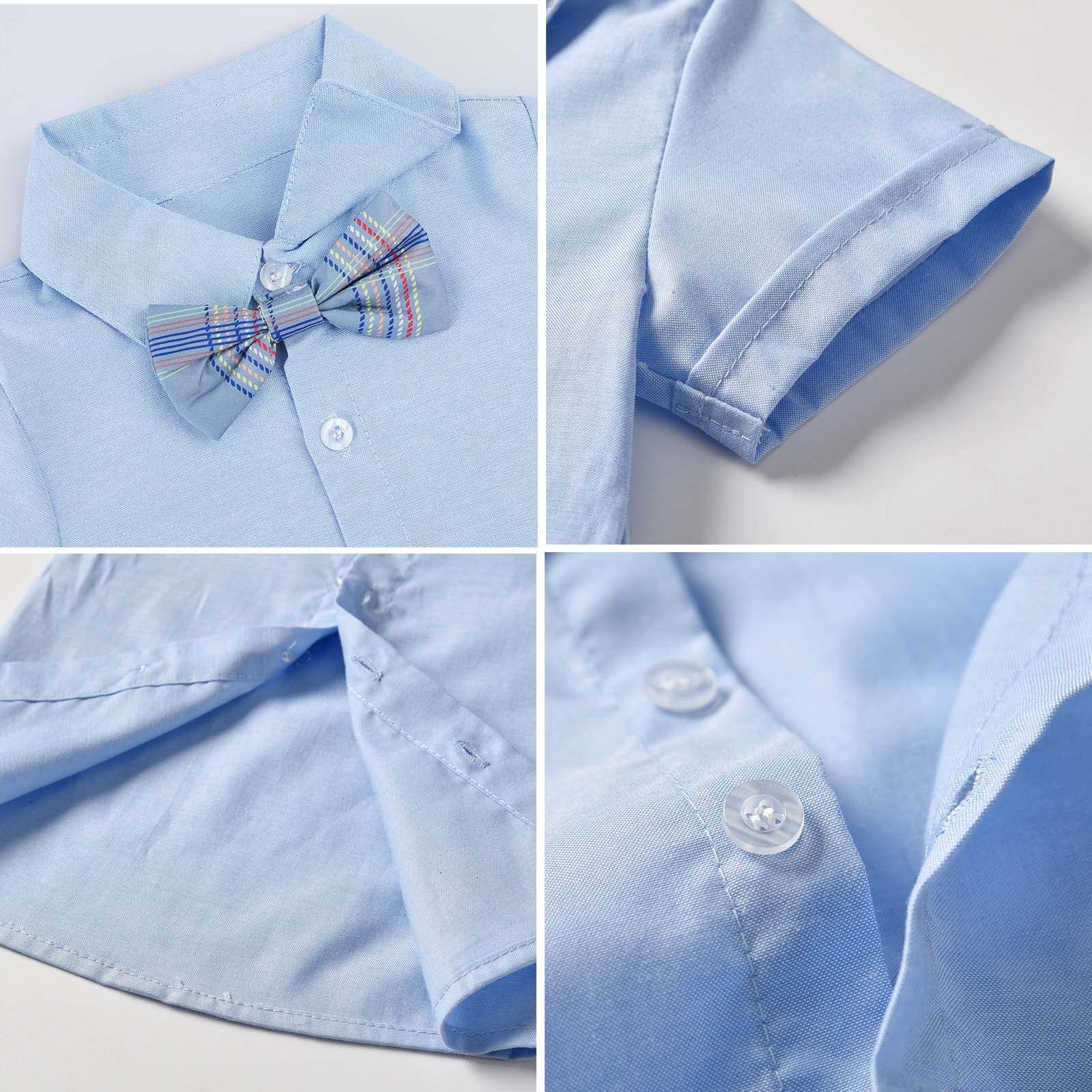 A&J DESIGN Baby Boy Outfit Set - Cute Bow Tie, Shirt & Suspenders Shorts for Summer | Newborn Photoshoot, Birthday Party, Family Gathering Outfits