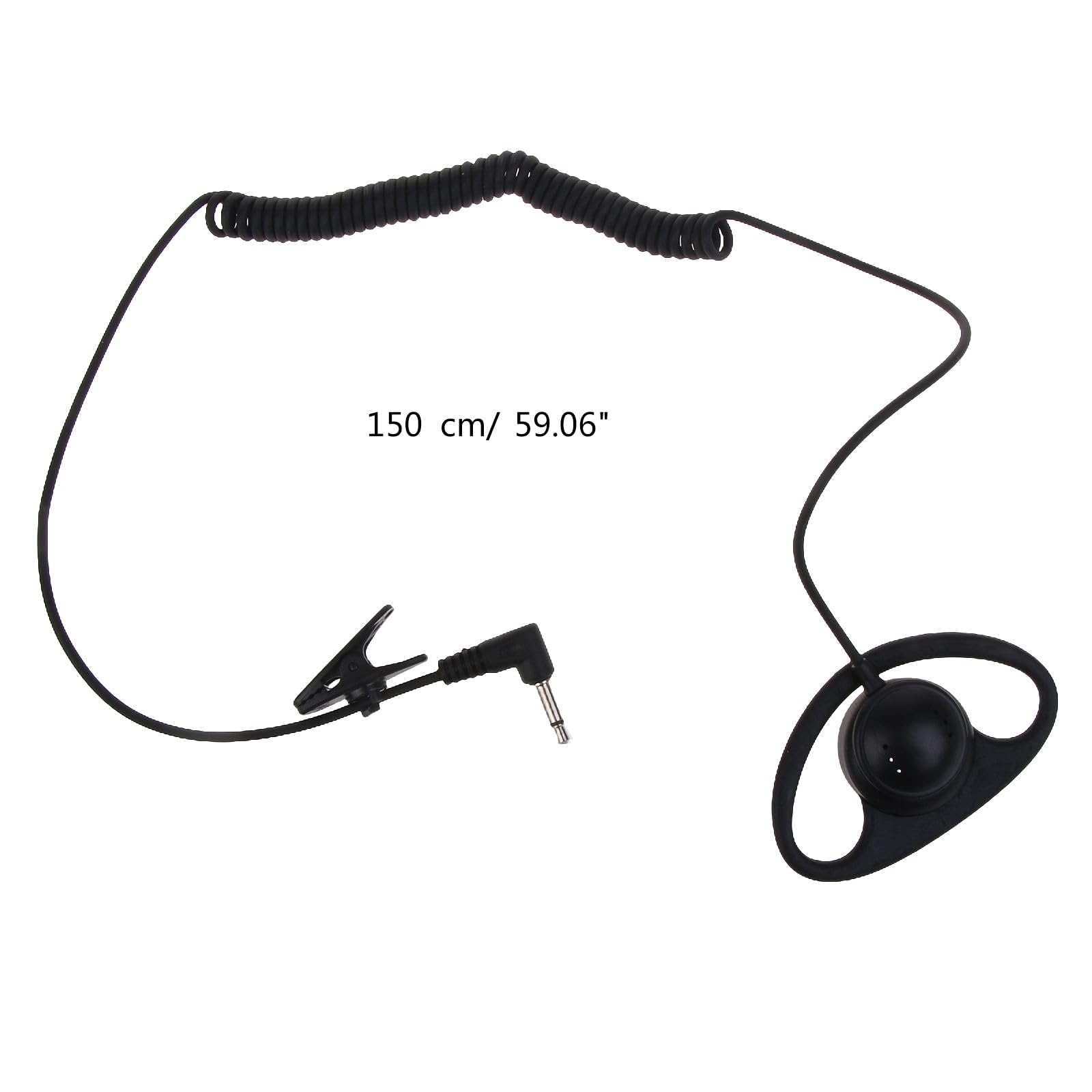 Yuly 3.5mm D-Shape Receive Only Headset - ABS & Metal Walkie-Talkie Earphone with 55cm Cable for Two-Way Radios, Security, and Dispatch Communication | Perfect for Security Guards, Event Staff & Warehouse Workers