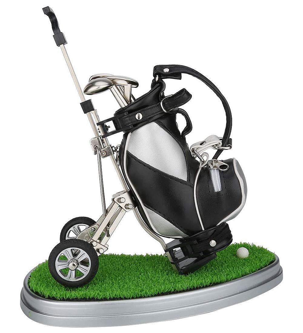 10-in-1 Golf Pen Holder with 3 Golf Club Pens - Unique Office Desk Decor for Men, Dad & Golf Lovers - Perfect Golf Gift for Coworkers, Events & Golf Souvenirs (Great for Office, Home & Golf Enthusiast Gifts)