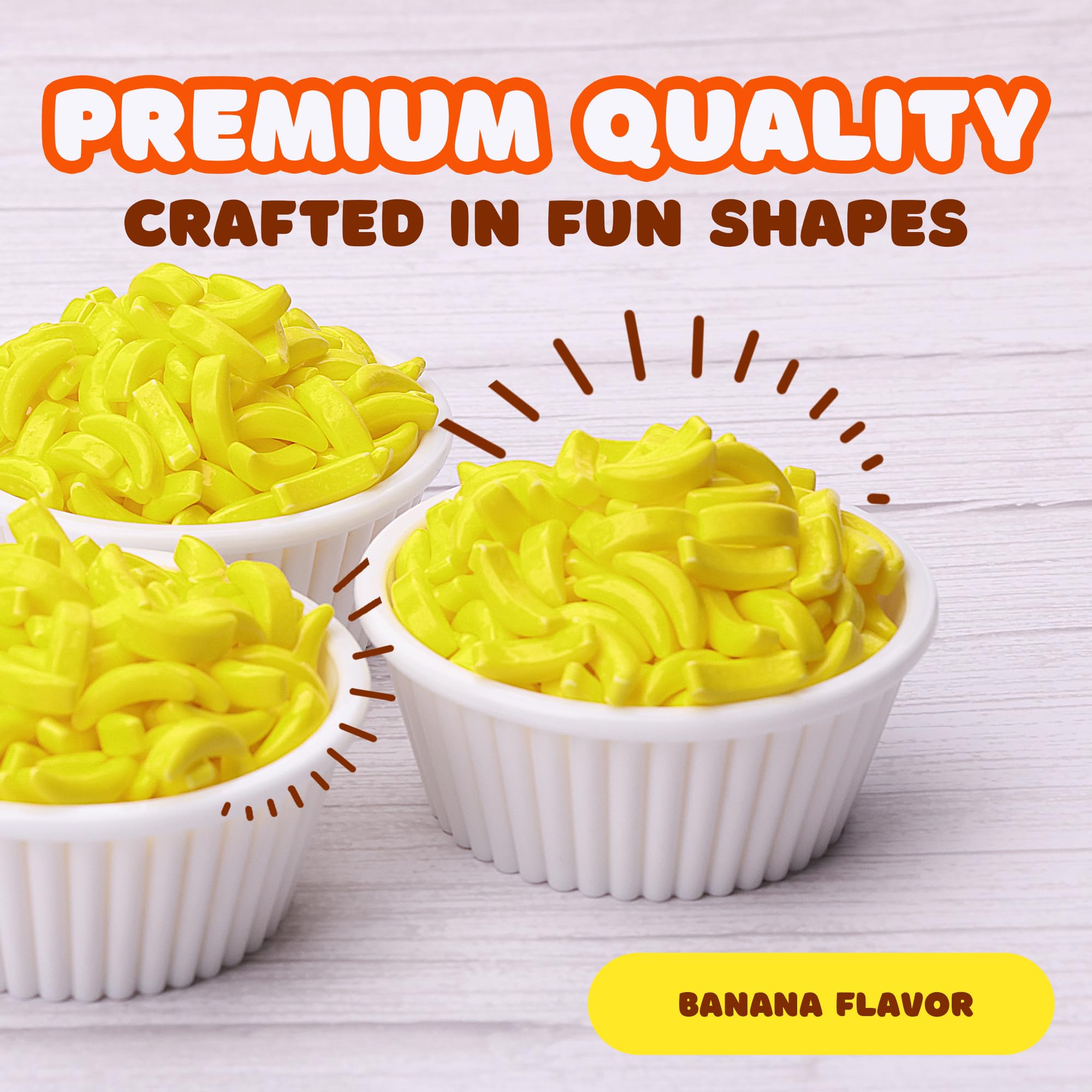 Banana Runts Hard Candy - 1200 Pieces (1.7 lb) Bulk Candy for Gumball Machines, Cake Decorations, Party Favors & Easter Baskets - Yellow Banana Flavored Candy for Pinatas, Goodie Bags & Birthday Parties - Perfect for Candy Buffets and Sweet Treat Displays
