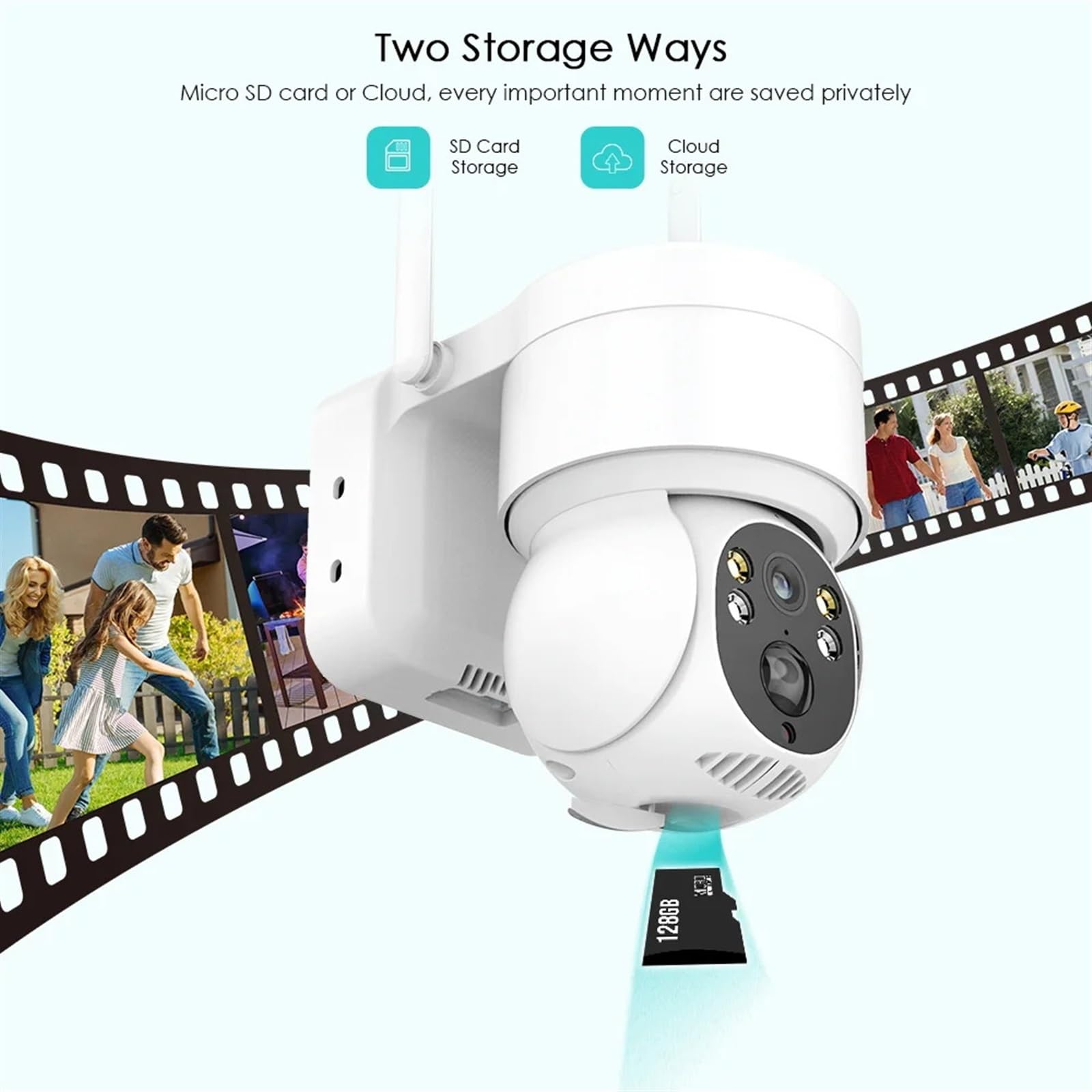 4MP Solar-Powered Wireless Outdoor Security Camera with PTZ, Night Vision & Rechargeable Battery - HD WiFi IP CCTV Surveillance System for Home Protection - Perfect for Backyard, Garage & Perimeter Monitoring