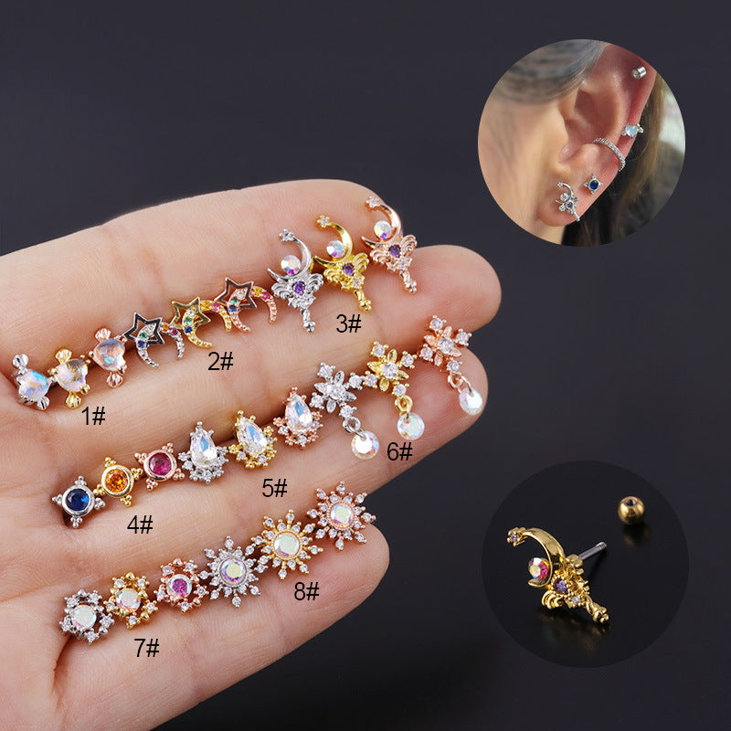 20G Cartilage Dainty Tiny Stud Earrings with Opal Gemstone | Minimalist Jewelry for Women | Perfect for Everyday Wear, Parties & Gifts