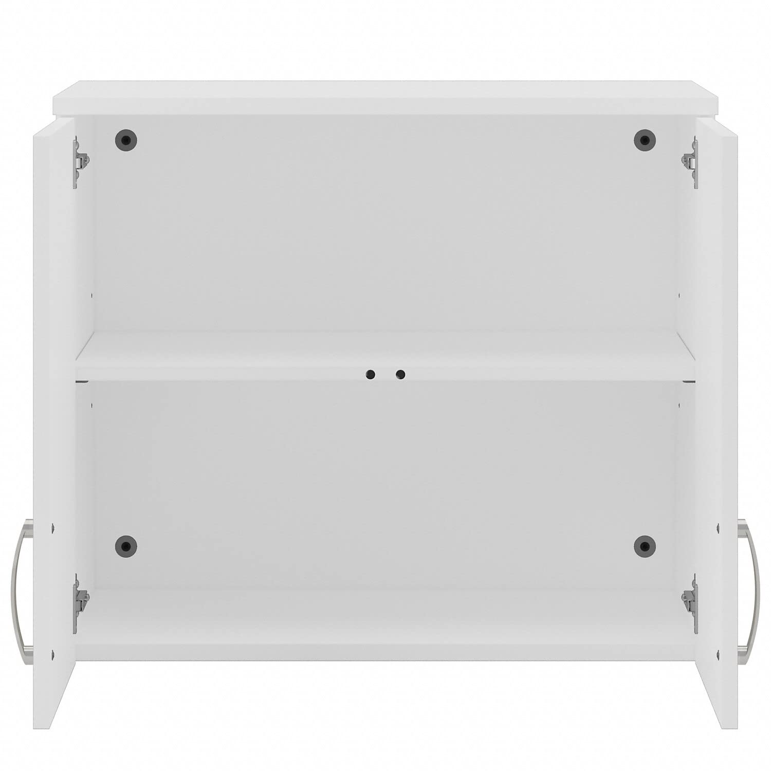 White Universal Garage Wall Cabinet with Doors & Shelves for Storage & Organization