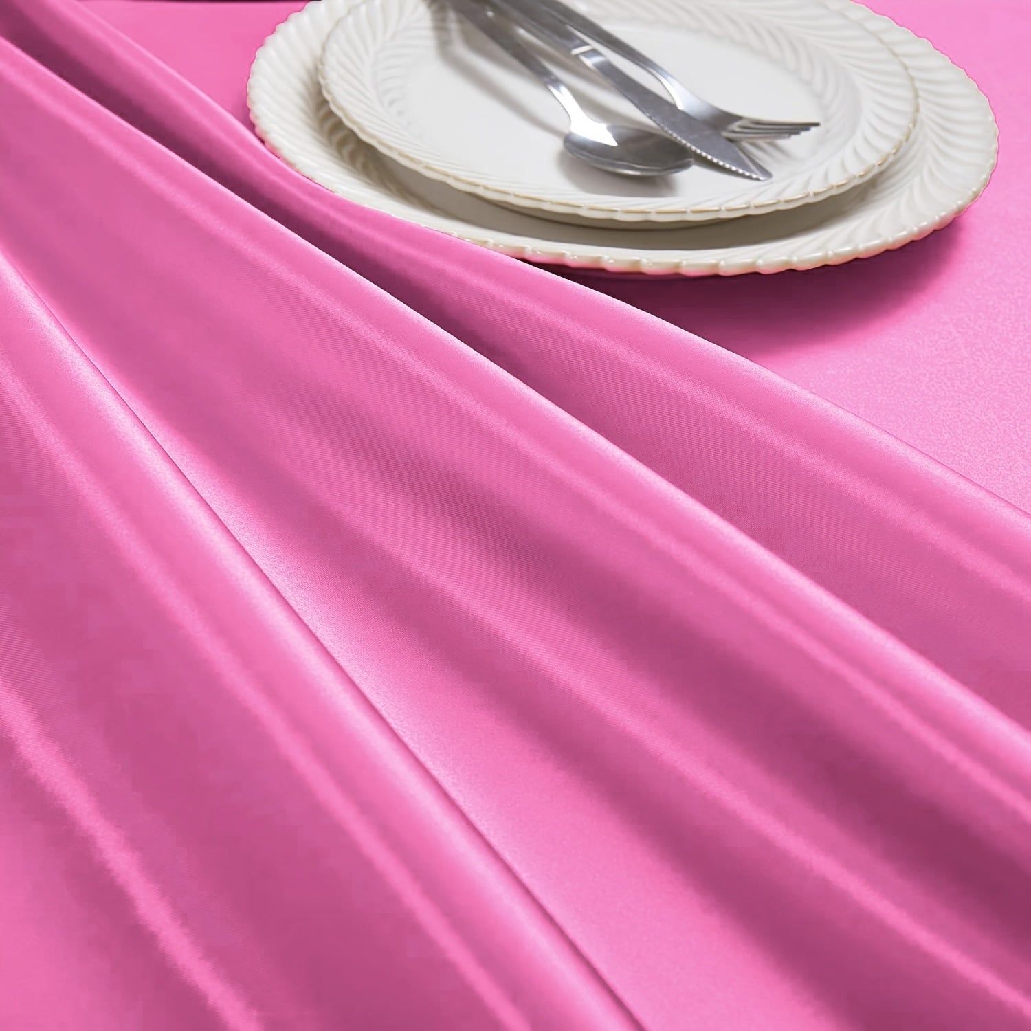 1PC Satin Tablecloth - Shiny Rectangular Table Cover with Smooth Fabric for Dining Table Decor - Perfect for Wedding Banquets, Parties & Home Dining Decorations