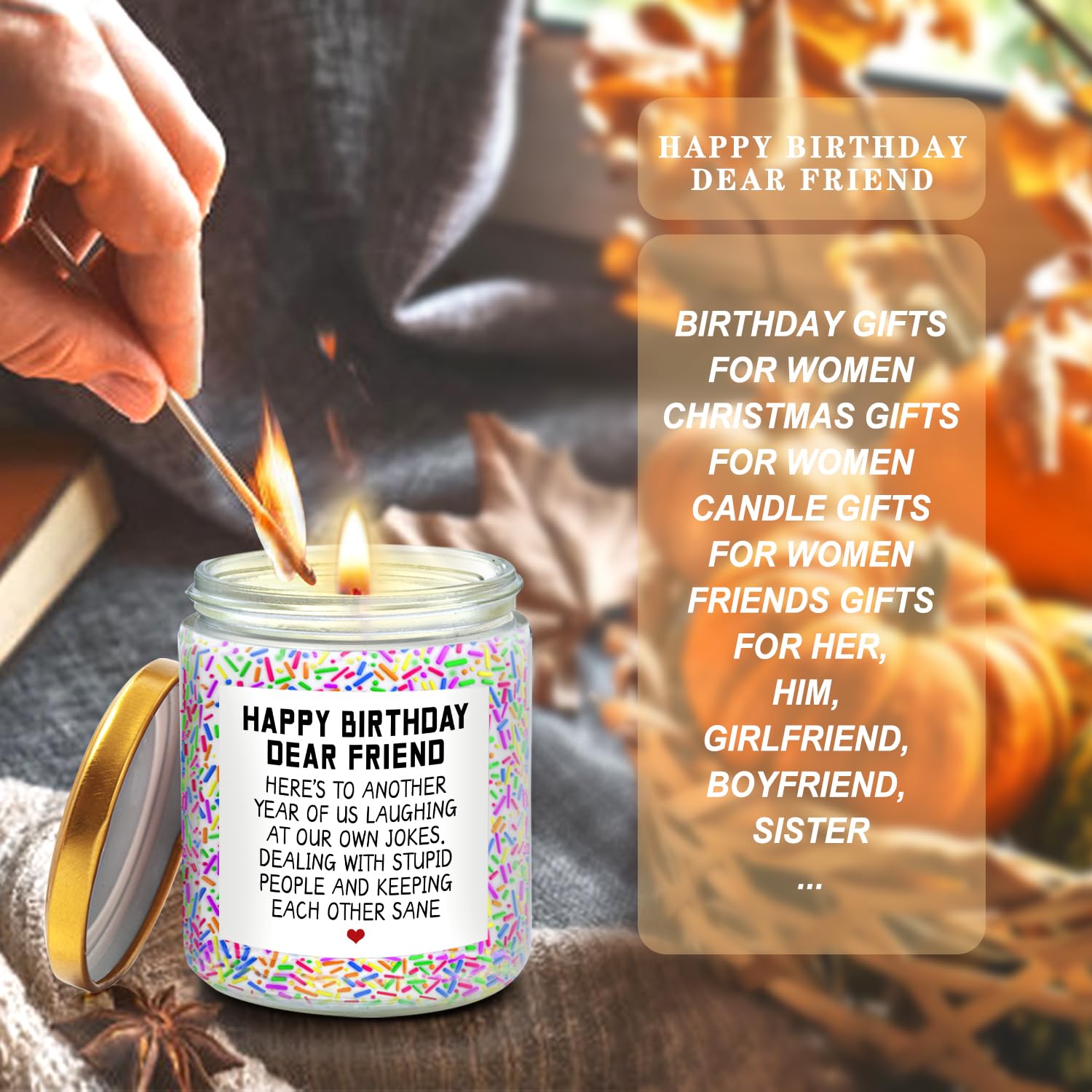 Funny Birthday Gifts for Women - Best Friend Gifts, BFF Gifts, Sister & Coworker Presents - Scented Christmas Candles for Her - Perfect for Birthdays, Friendship Day & Holiday Celebrations