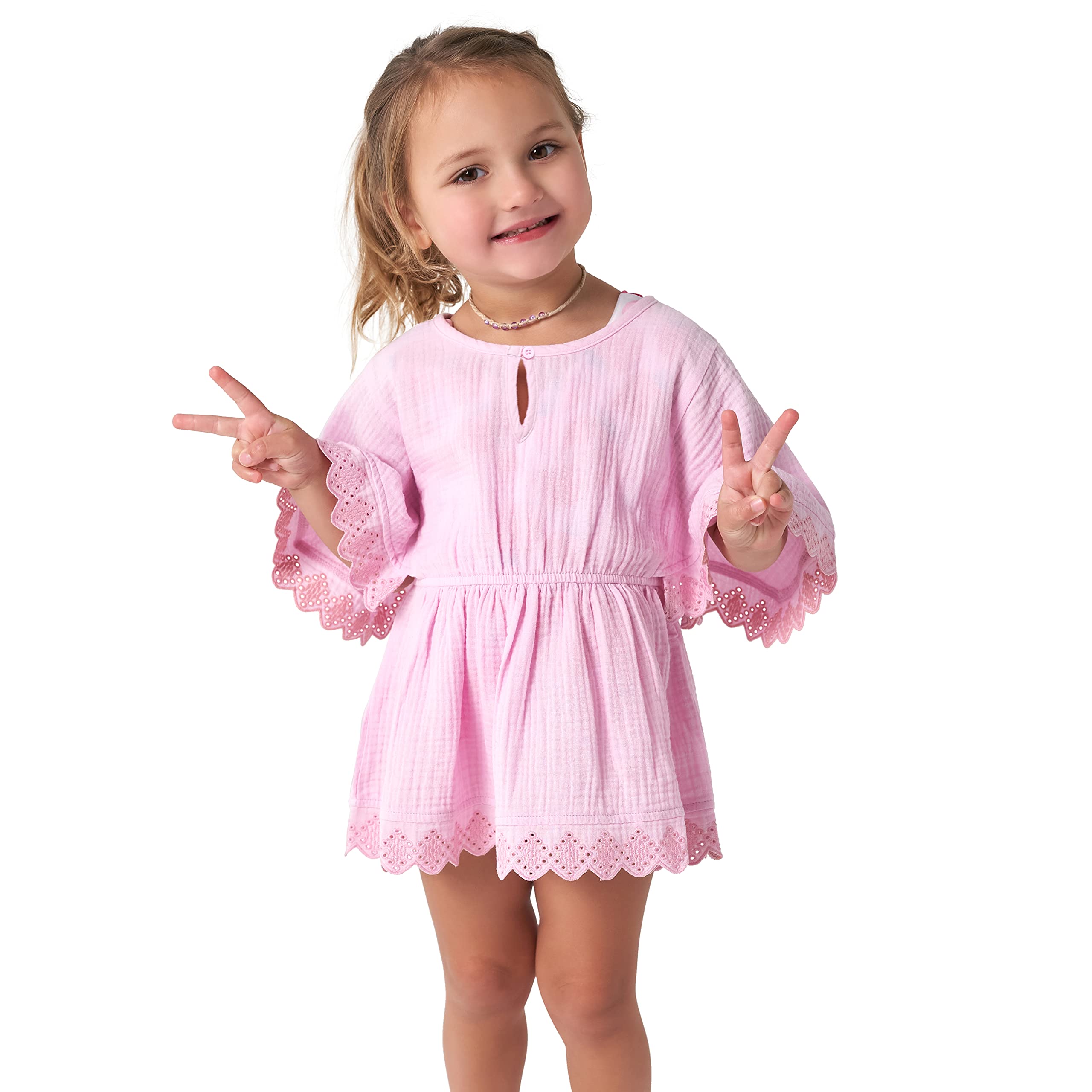 Gerber Baby Girls' Toddler Kaftan Swim Cover Up - Cute Floral Beach Dress for 1-3 Year Olds - Perfect for Pool, Beach & Summer Outings