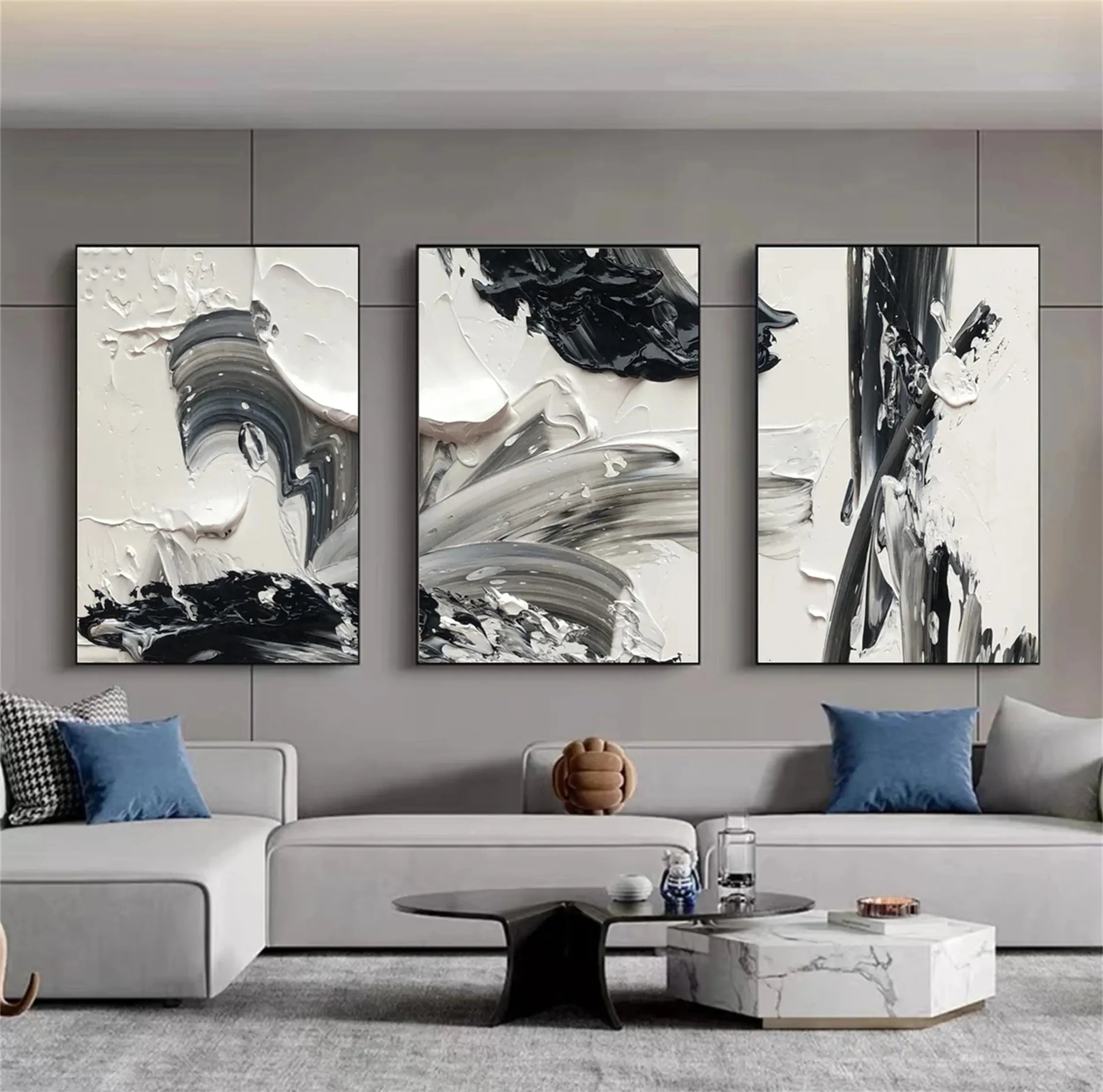 Minimalist Abstract Balance Canvas Wall Art Set of 3 - Modern Home Decor for Living Room, Bedroom & Office - #MM285