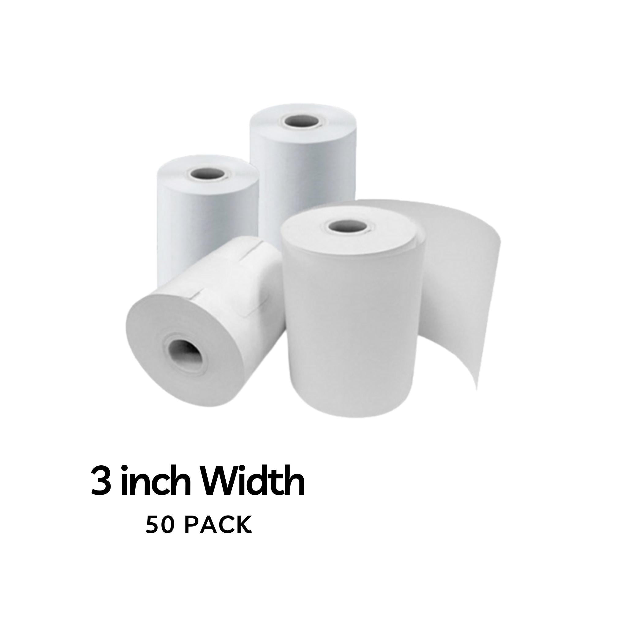 ThermaMark 3 x 165 Bond Thermal Receipt Paper Roll (50 Pack) - Ideal for POS Systems, Cash Registers & Retail Businesses