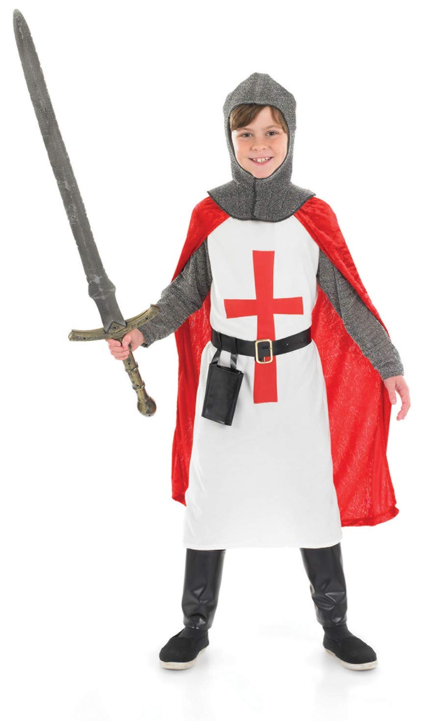 Fun Shack Kids Crusader Costume for Boys - Medieval Knight Costume Set with Cape & Sword | Halloween Dress Up, Cosplay, Renaissance Fair & Pretend Play
