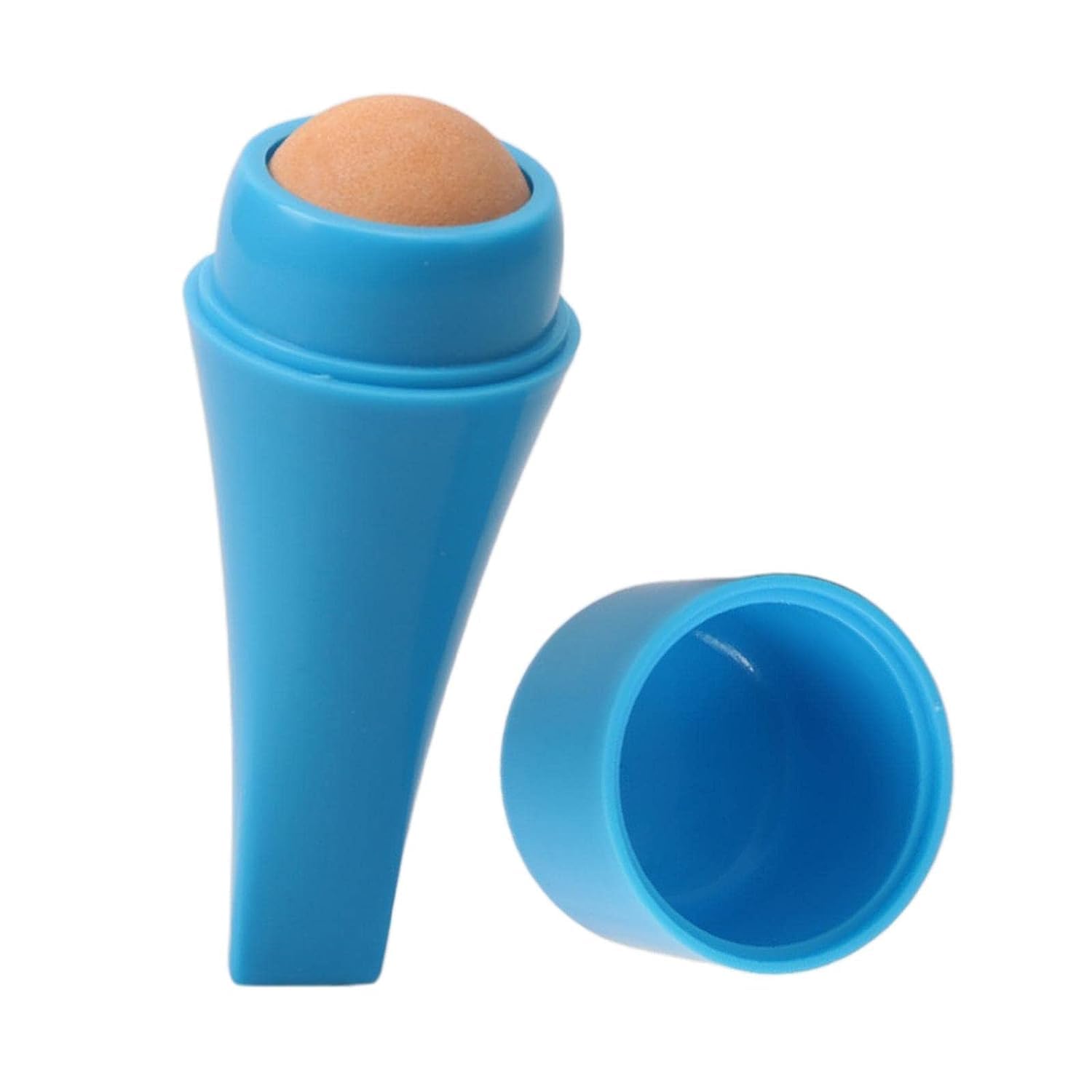 Volcanic Stone Face Roller for Oily Skin - Blue Reusable Oil Absorbing Tool for Acne & Pore Care - Perfect for Daily Skincare & Makeup Prep