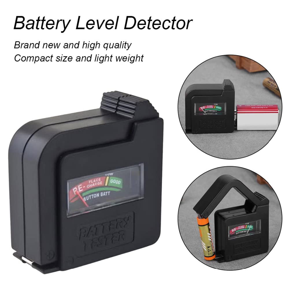 Portable Battery Tester - AA AAA C D 9V 1.5V Button Cell Battery Checker for Regular & Rechargeable Batteries | Home, Office, Camping & Emergency Use