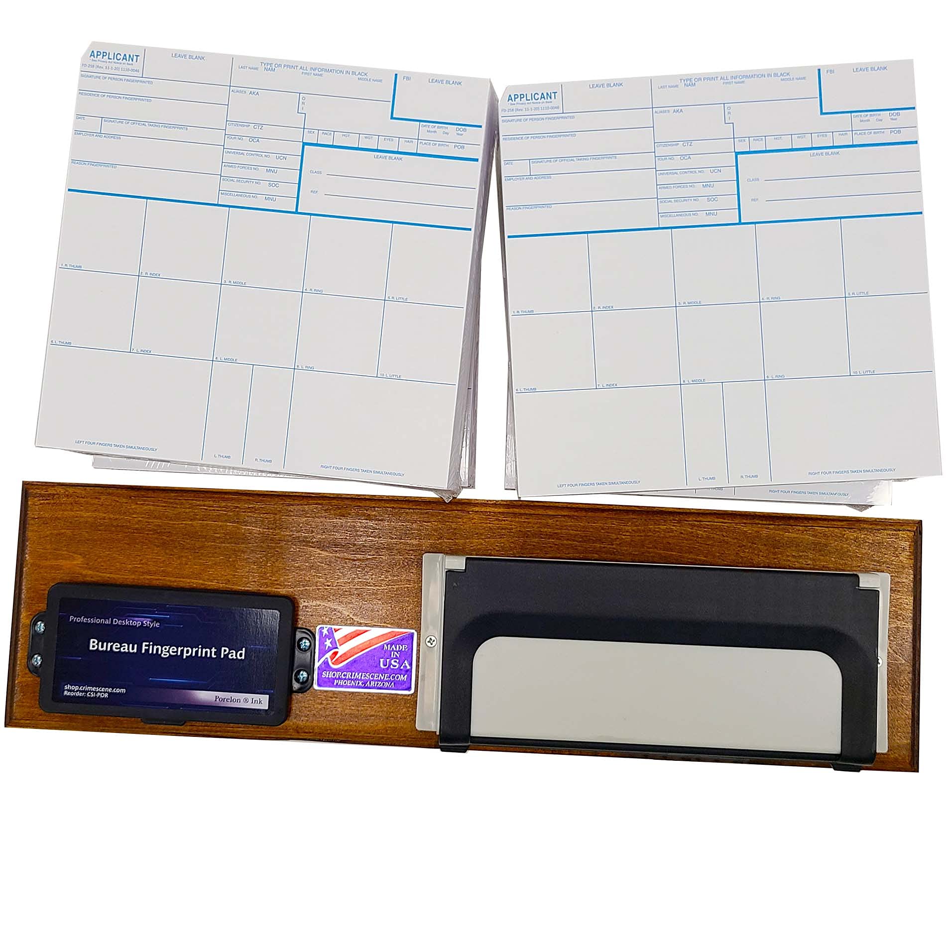 Crime Scene Complete Fingerprinting Kit with 1000 FD-258 Cards - Professional Forensic Evidence Collection for Law Enforcement, Detectives & Home Security