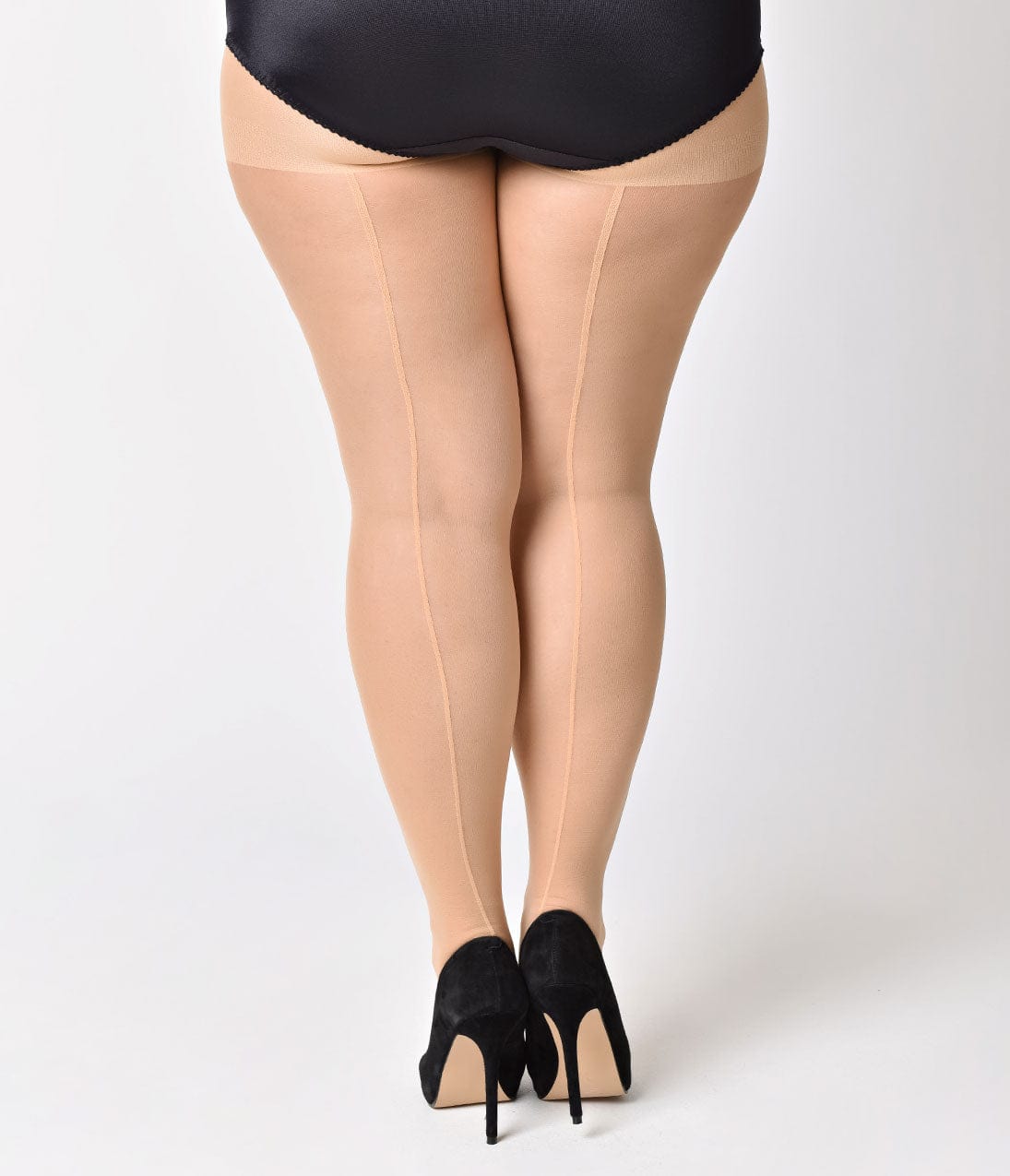 Leg Avenue Plus Size Nude Sheer Backseam Pantyhose - Comfortable Tights for Women, Office Wear & Formal Occasions