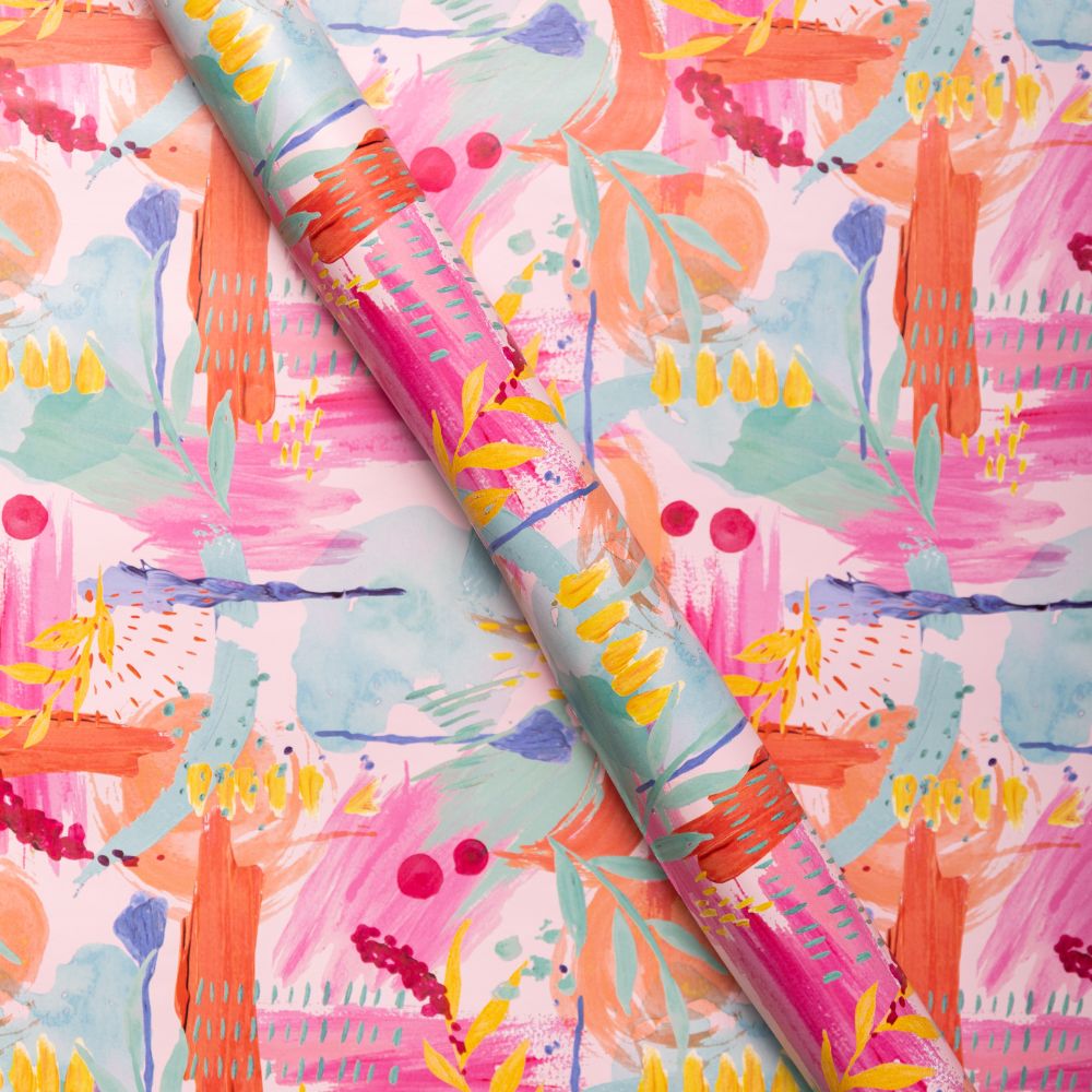 Blush & Bloom Floral Wrapping Paper Set - 20 or 40 Sheets for Gift Wrapping, DIY Crafts, and Party Decorations