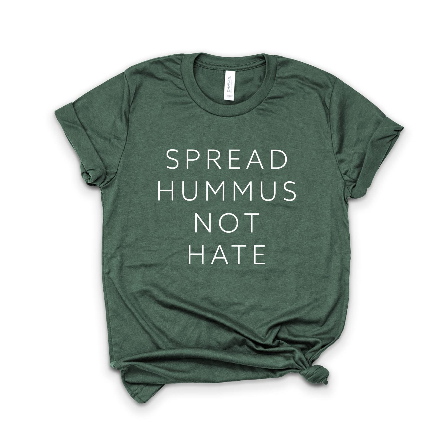 Spread Hummus Not Hate Vegan T-Shirt - Soft Unisex Vegan & Vegetarian Tee - Hummus Lover Gift for Plant-Based Lifestyle - Perfect for Casual Wear, Vegan Events & Gifting