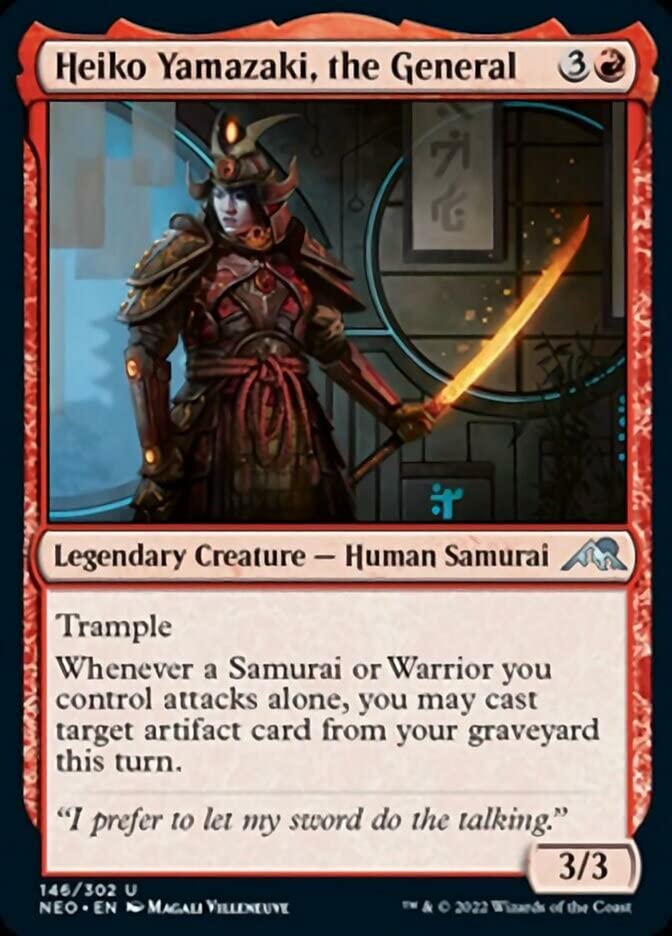 Magic: the Gathering - Heiko Yamazaki, The General (146) - Kamigawa: Neon Dynasty Commander Card | MTG Collectible Card Game for Deck Building & Strategy Battles