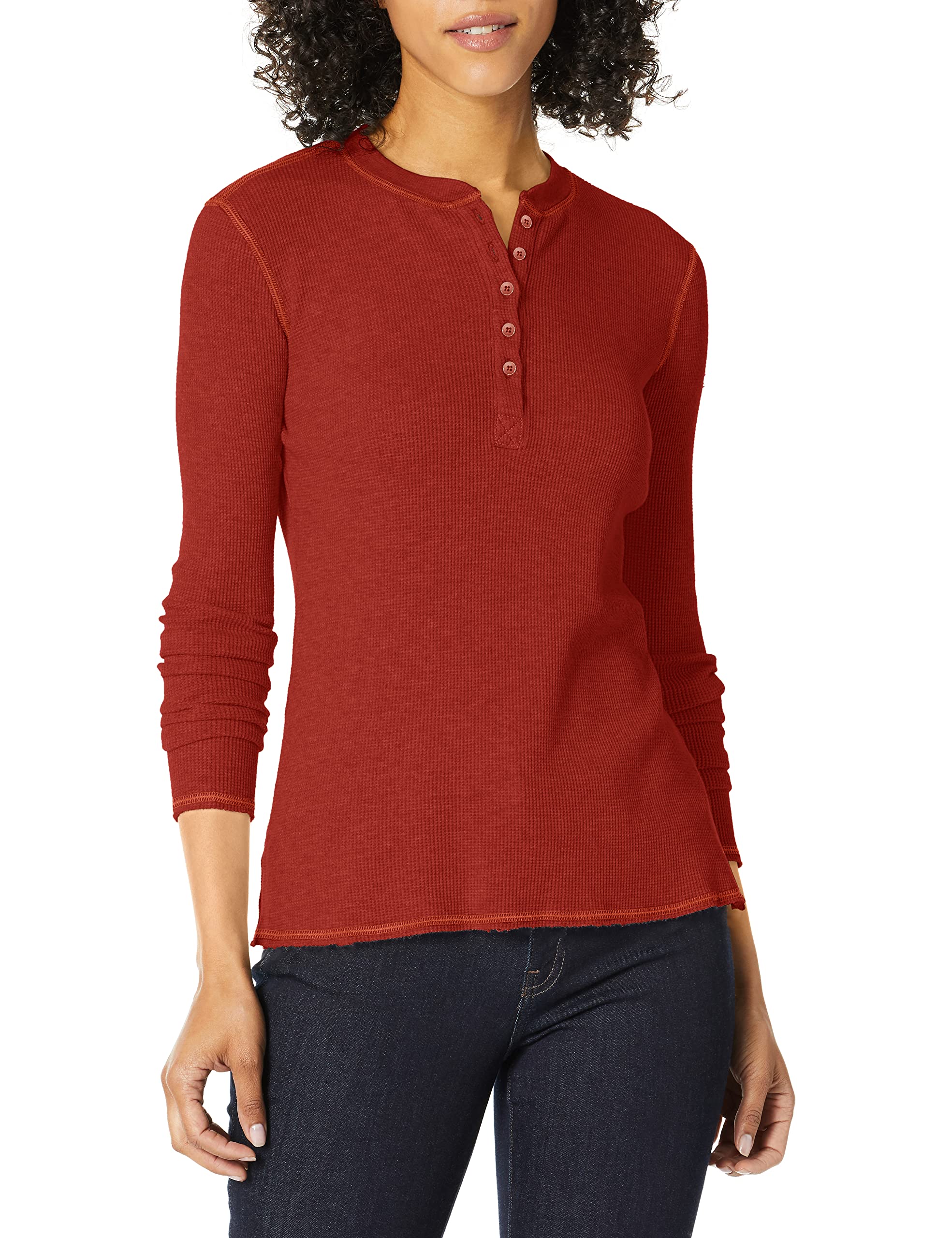 Women's Veda Thermal Long Sleeve Henley Shirt - Soft Fleece Lined Winter Top for Cold Weather, Hiking & Outdoor Activities