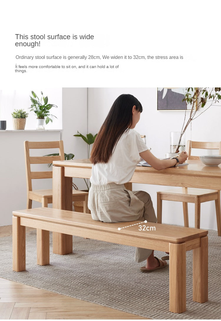 Solid Oak Wood Long Nordic Modern Bench for Living Room, Entryway, or Bedroom - Durable & Stylish Seating Furniture for Home Decor