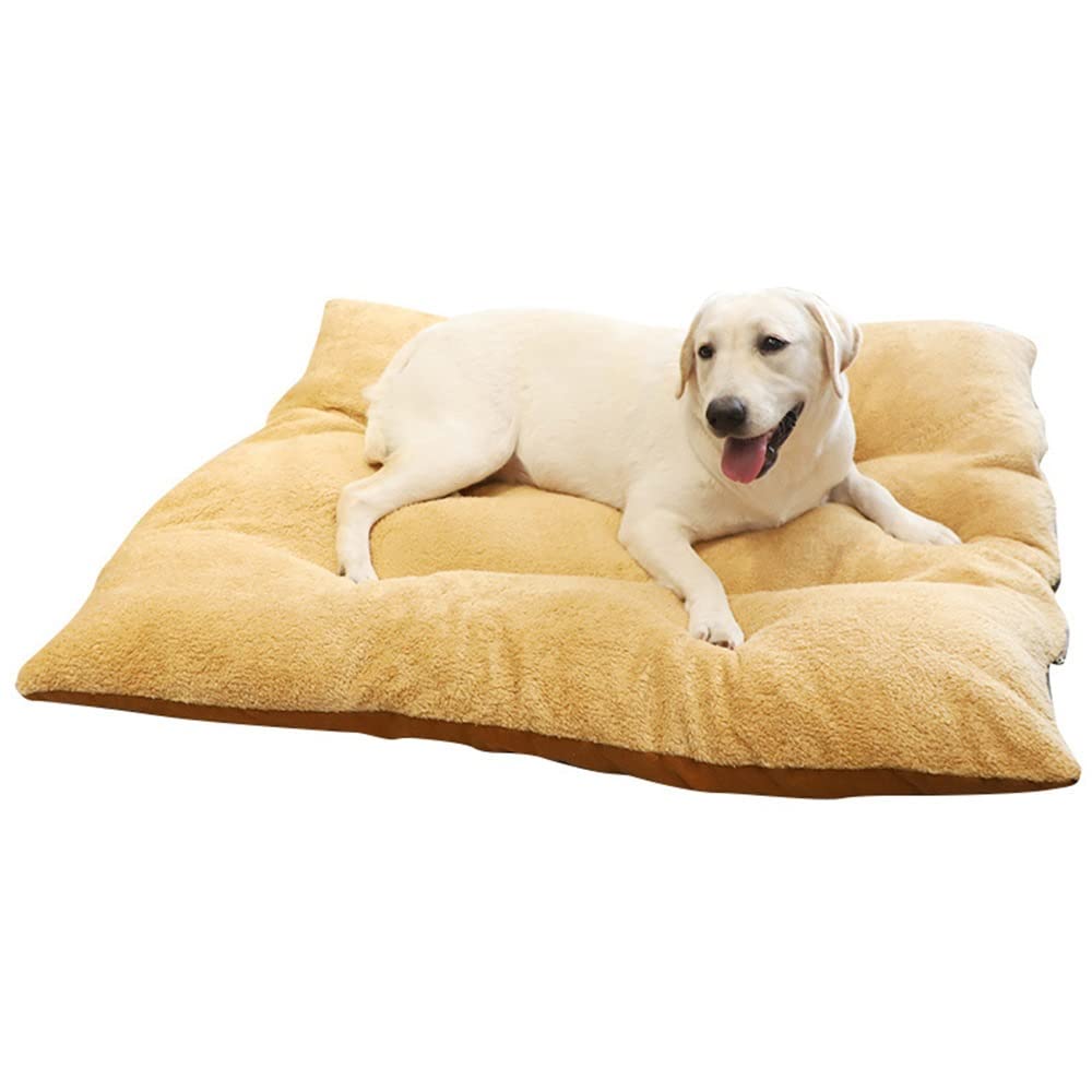Premium Plush Dog Bed - Soft & Warm Pet Nest Pad for Large Dogs - Removable & Washable Thickened Mat - Ideal for Autumn & Winter Sleeping - Cozy Comfort for Indoor & Outdoor Use (Brown, Large)