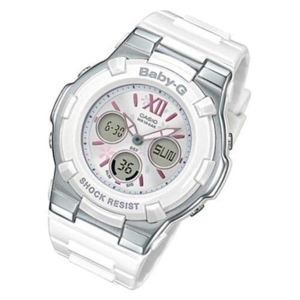 CASIO BABY-G BGA-110BL-7BDR Digital Quartz Watch for Women - White Resin Band, Shock Resistant, Water Resistant - Perfect for Sports, Outdoor Activities & Everyday Wear