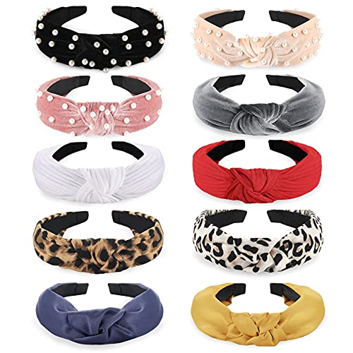 40 Pcs Snap Hair Clips & 10 Pack Fashion Headbands for Women & Girls - No Slip Metal Hair Clips (2.8 Inch) & Wide Top Knot Turban Hair Bands by Funtopia - Perfect for School, Work, Gym & Everyday Styling