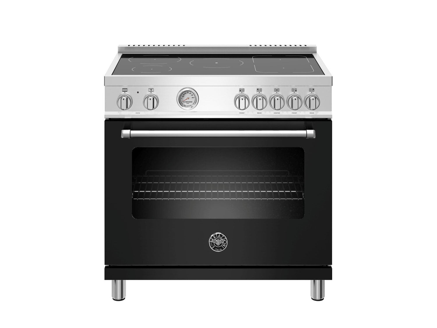 Bertazzoni MAST365INMNEE 36 Inch 5-Zone Induction Range with Electric Oven in Matte Black - Perfect for Modern Kitchens & Professional Cooking
