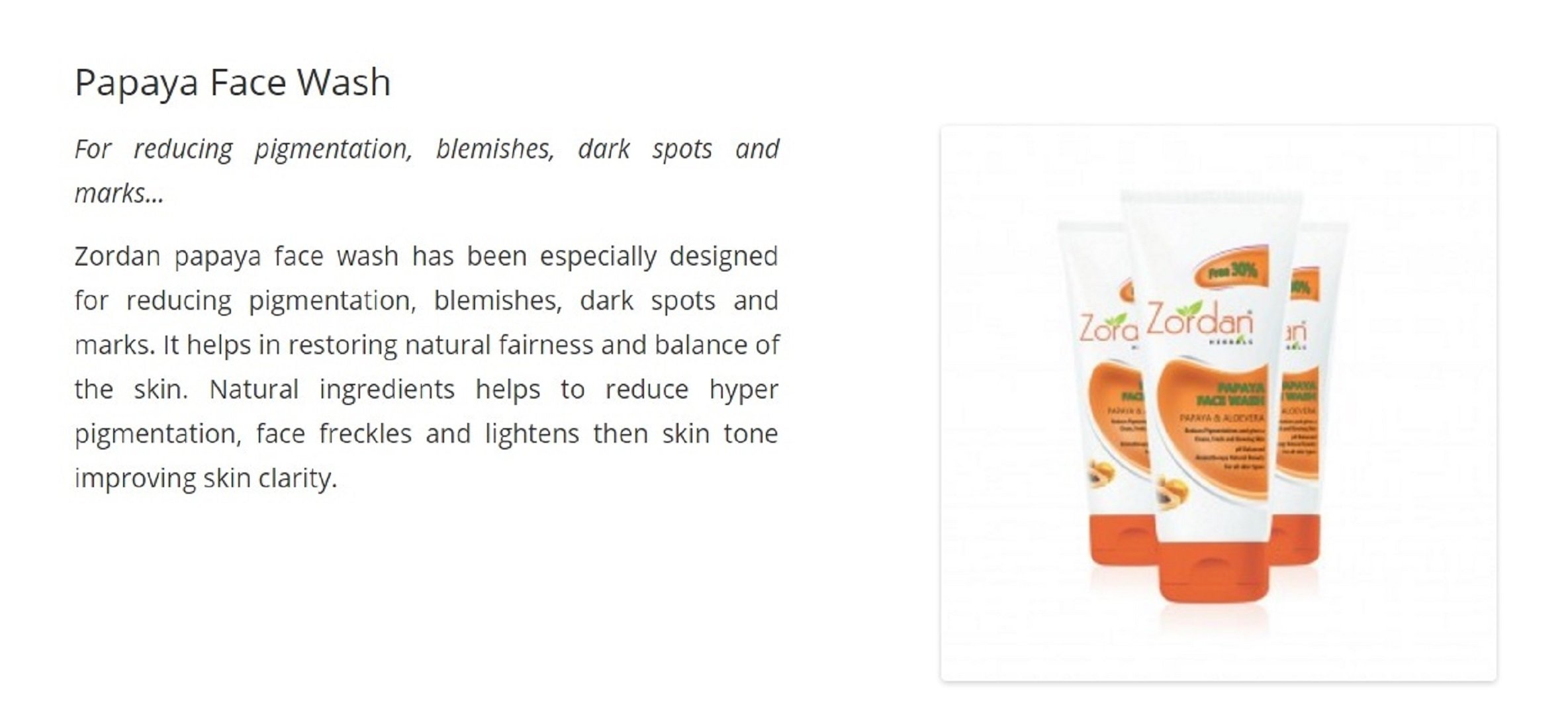 ZORDAN Papaya Face Wash for Acne & Brightening - 120ml x 2 Pack - Gentle Cleanser for Oily & Sensitive Skin - Daily Skincare Routine & Travel Essential
