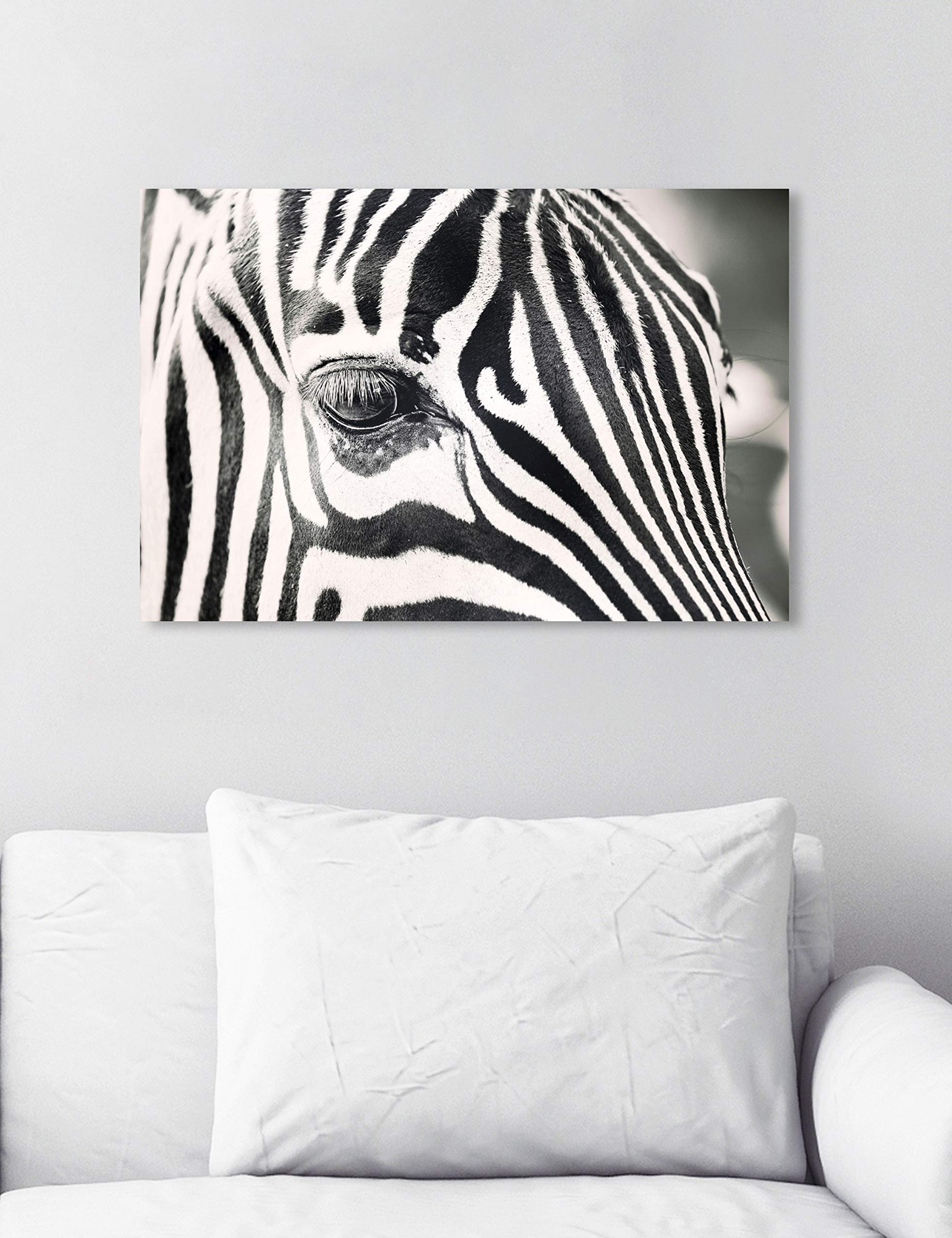 Oliver Gal Artist Co. Natural Stripes Animals Wall Art Canvas Print - Black & White Home Decor, 24x16 Inches - Perfect for Living Room, Bedroom & Office Wall Decor
