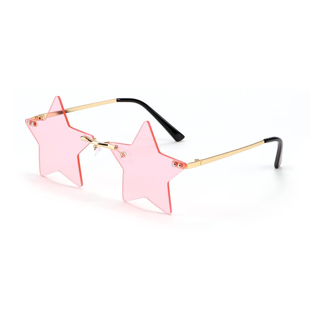 Trendy Rimless Star Shape Sunglasses for Women & Men - Fashionable Pentagram Eyewear for Parties, Festivals & Outdoor Activities