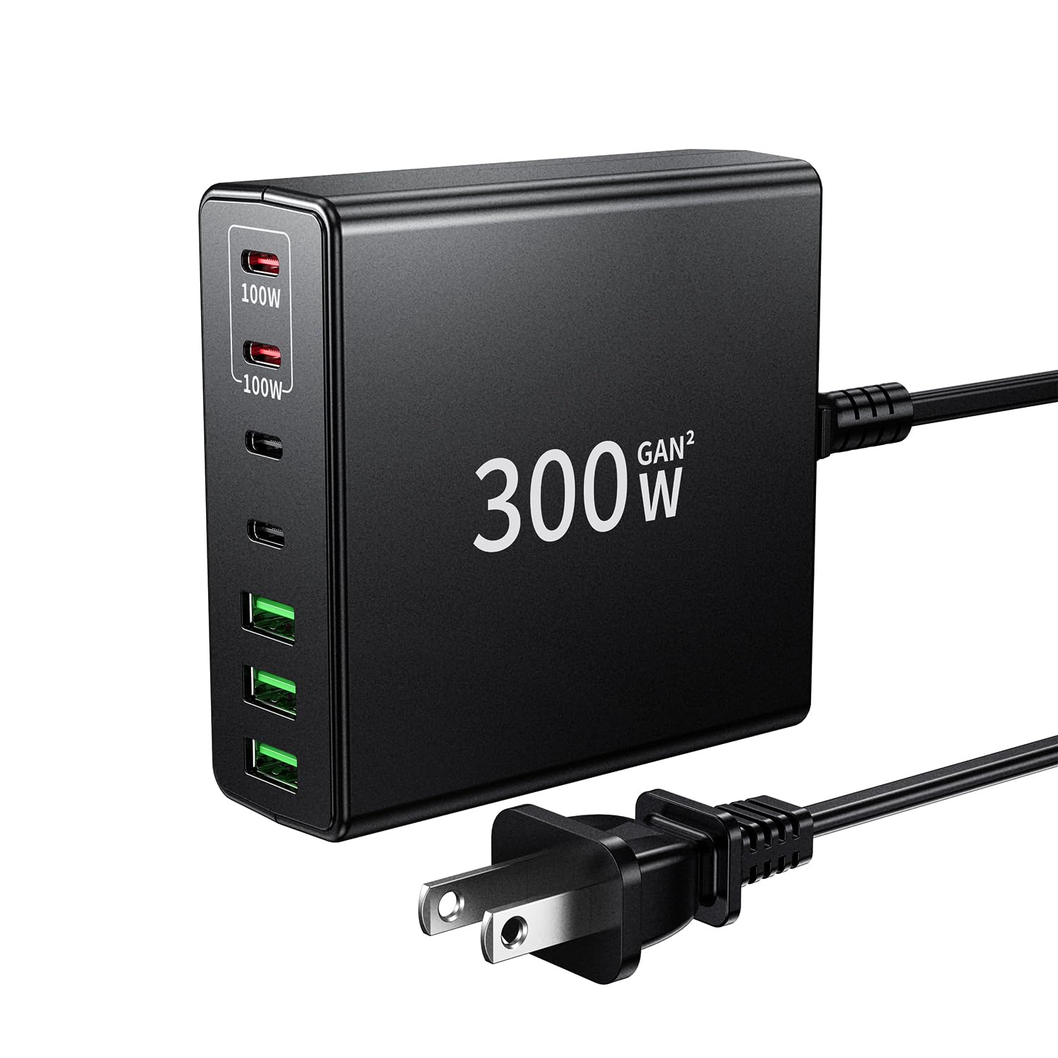 300W USB C Fast Charger Block - 7 Port Fast Charging Station with Dual PD PPS 100W for iPhone 15/14/Pro Max/12, Galaxy Note23, MacBook Pro/Air, iPad, Dell, HP, Surface Laptops | Matte Black | Perfect for Home, Office & Travel Charging Needs