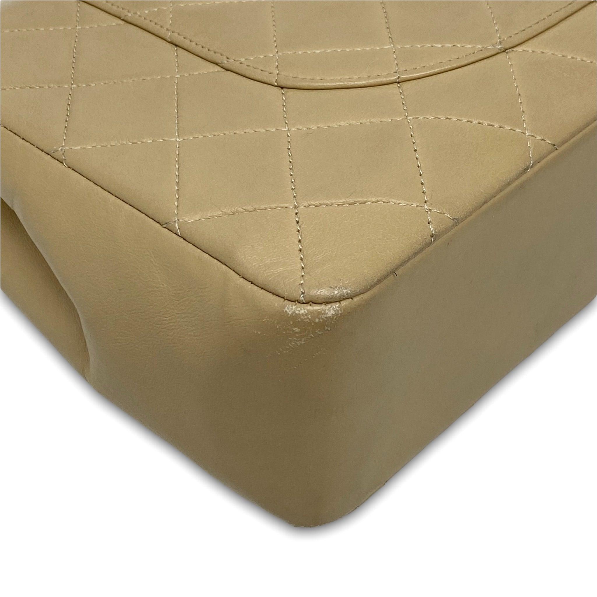 Vintage Chanel Beige Lambskin Medium Flap Bag - Classic Luxury Handbag for Women | Perfect for Date Night, Office & Special Occasions