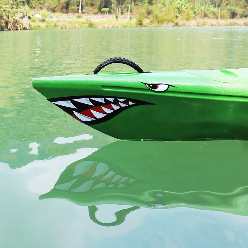 Shark Teeth Decals Sticker for Kayak Boat Fishing Canoe - Reflective Vinyl Graphics for Car Truck Accessories (2 Pack) - Perfect for Water Sports & Vehicle Customization