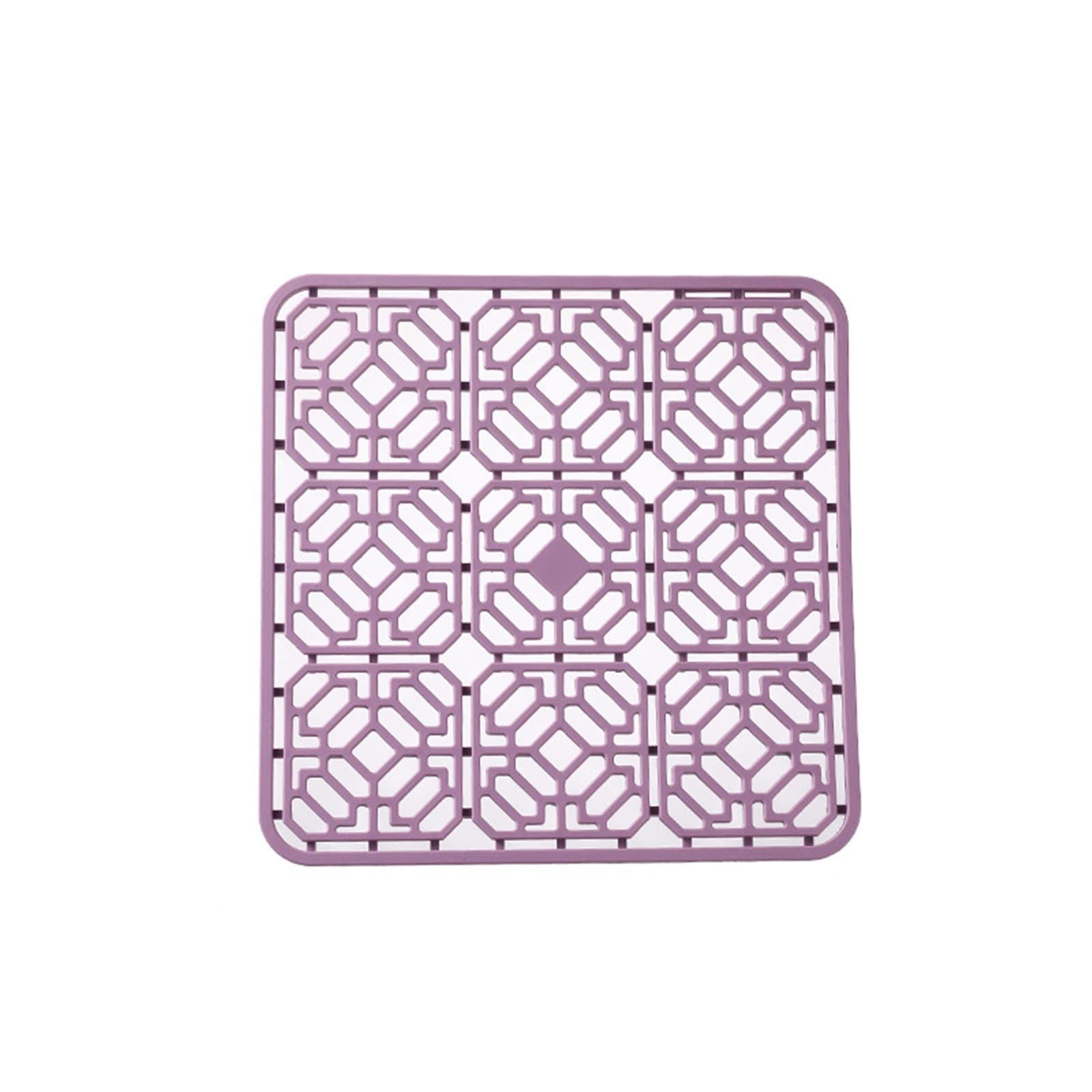 2 Pack Purple Silicone Kitchen Sink Splash Guard Mat - 30x30cm Water Catcher Pad for Behind Faucet, Drain Drying Mat - Perfect for Preventing Water Splashes in Kitchen Sinks, Countertops & Dishwashing Areas