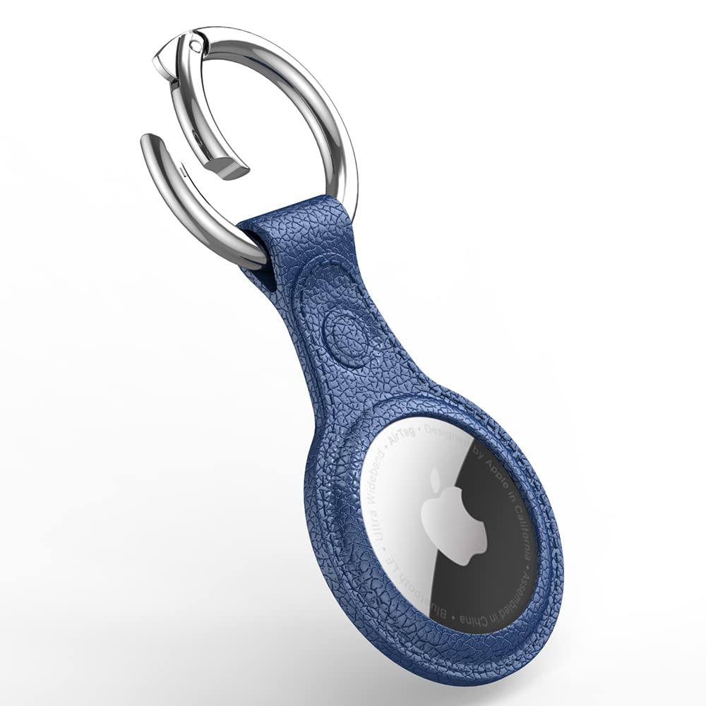 Durable TPU Protective Case for Apple AirTag (2021) - Bluetooth Tracker Cover with Keychain Ring | Anti-Lost Device Holder for iPhone, Pets, Keys, Backpacks & Luggage | Perfect for Travel, Daily Use & Item Tracking (Blue)