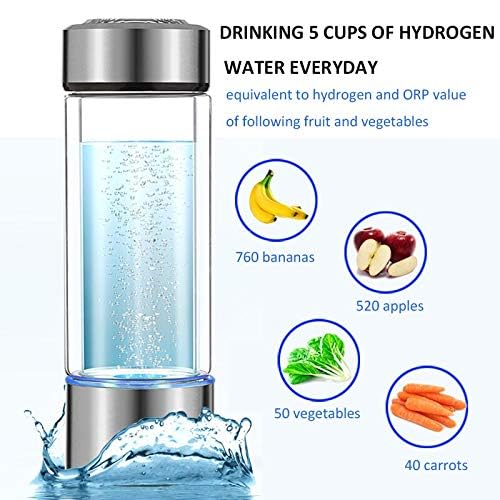 Portable Hydrogen Water Bottle Generator - Rechargeable Alkaline Water Ionizer for Health & Hydration - Perfect for Travel, Gym, and Outdoor Activities