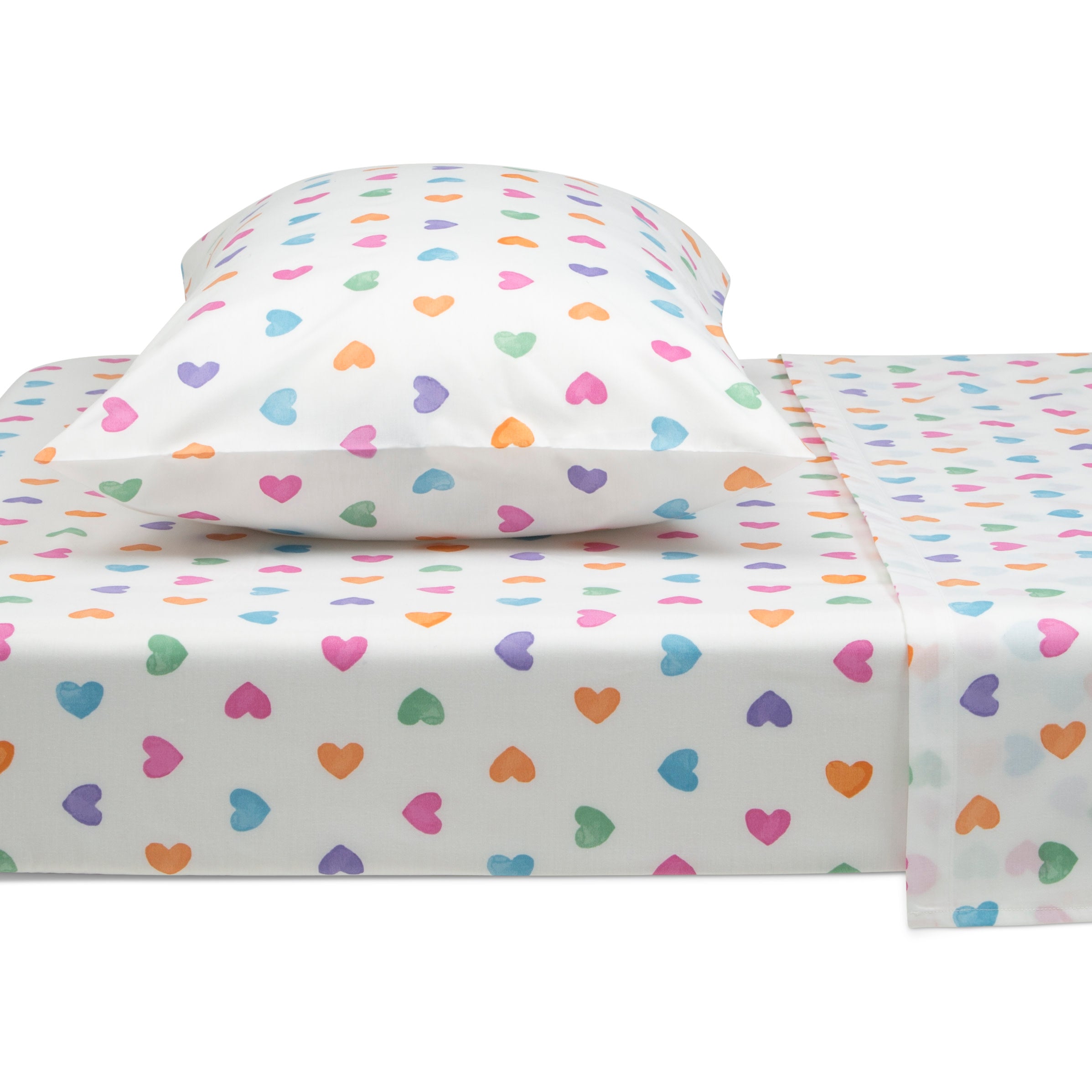Hearts Printed 3-Piece Twin Sheet Set - Soft Bedding for Kids & Teens - Perfect for Valentine's Day, Dorm Rooms & Cozy Bedrooms