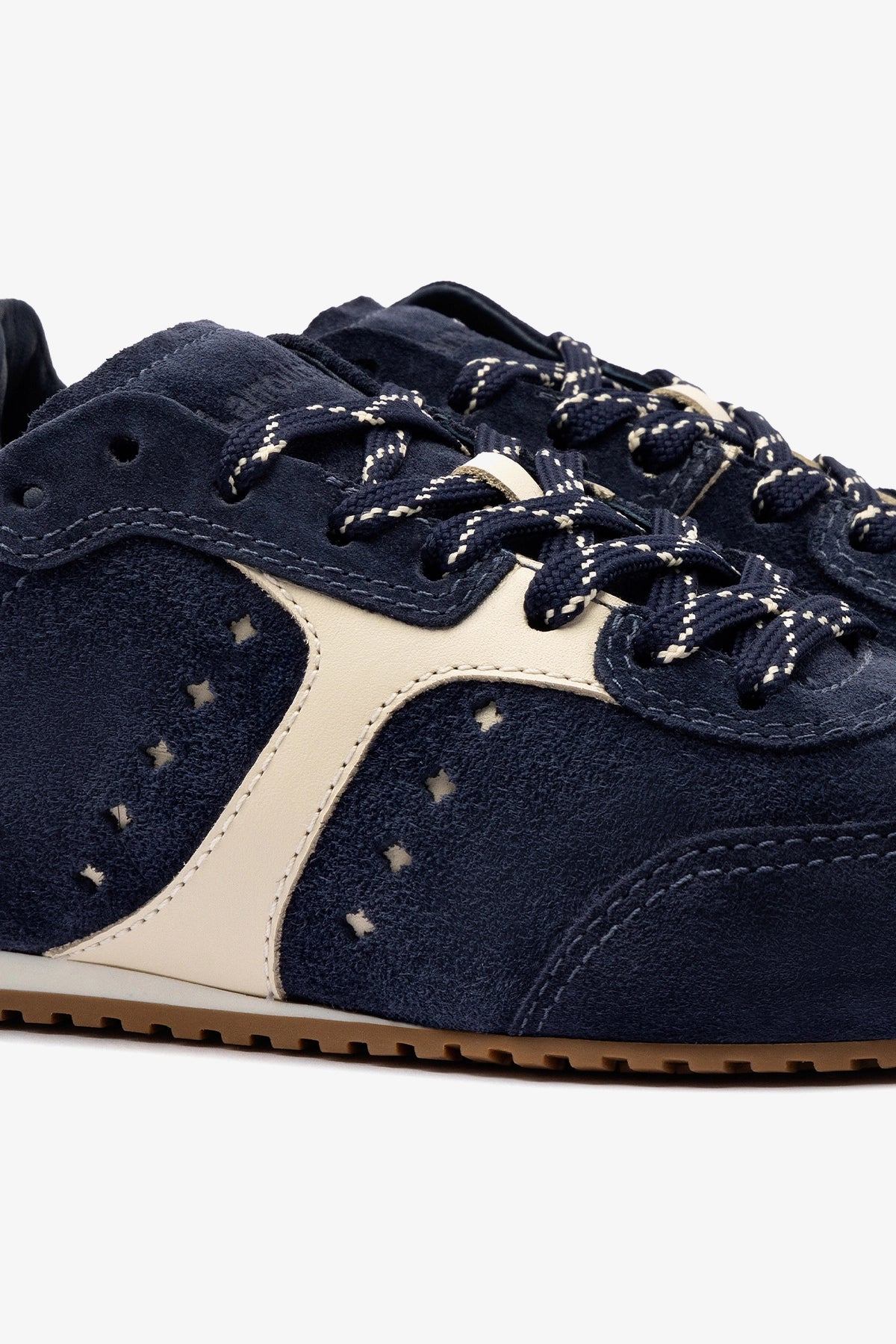 Stella Women's Sneakers in Navy Suede & Ivory Leather - Comfortable Casual Walking Shoes for Women, Perfect for Daily Wear, Gym, and Travel