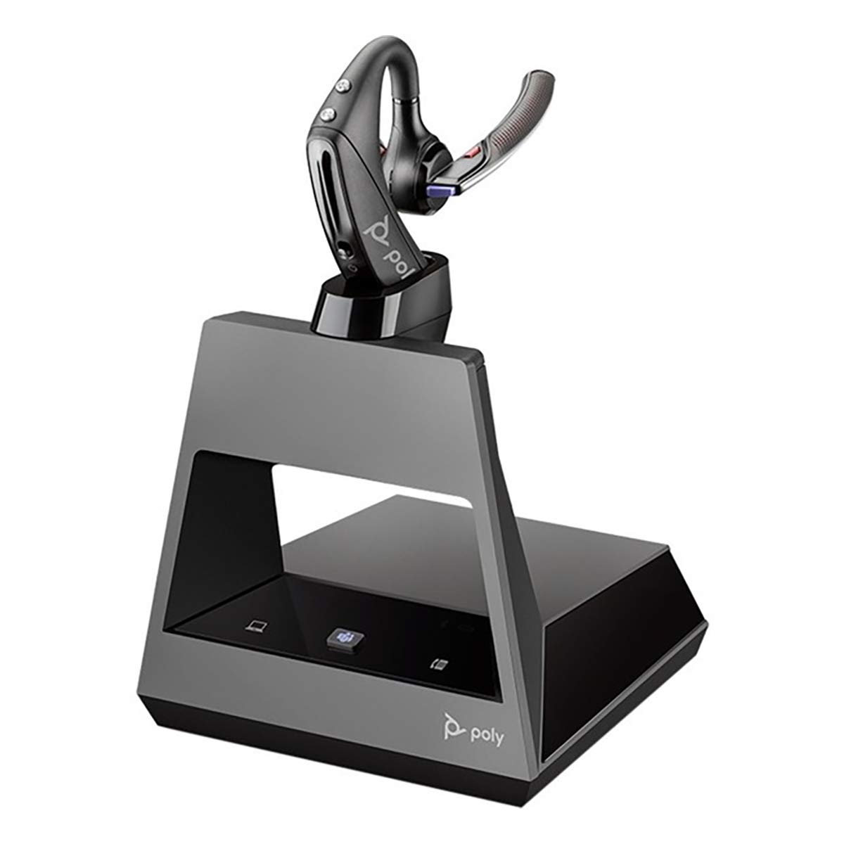 Plantronics Voyager 5200 Wireless Bluetooth Headset with Noise Canceling - USB-C Office Headset for MS Teams & Zoom Calls - 2-Way Base Station Included (214603-01) - Perfect for Remote Work & Business Conference Calls