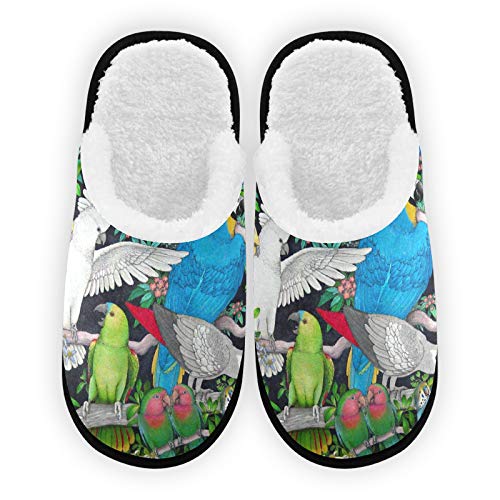 Men's & Women's Plush Fleece House Slippers - Warm Comfort Indoor/Outdoor Slippers with Soft Lining for Home, Spa, Parties & Bird Watching