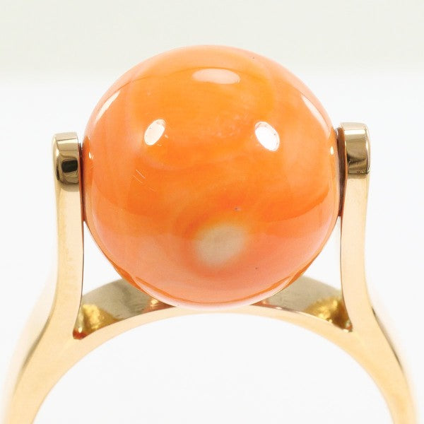 18K Yellow Gold Coral Ring for Women - Elegant Handmade Jewelry Gift for Birthday, Anniversary & Special Occasions