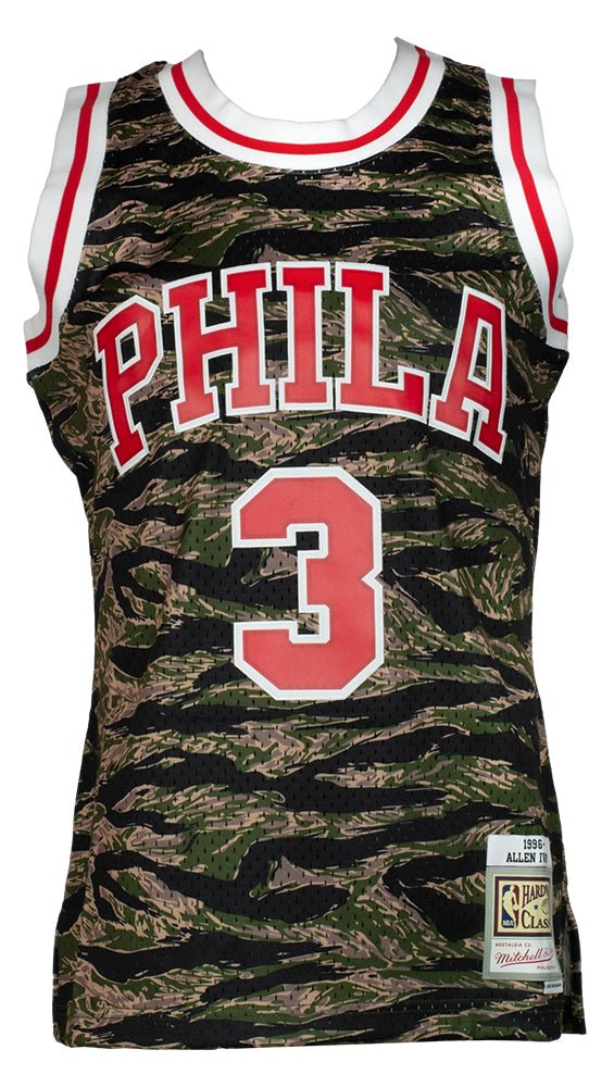 Authentic Allen Iverson Signed 1996-97 Philadelphia 76ers Mitchell & Ness Camo Swingman Jersey - PSA Certified - Perfect for NBA Memorabilia Collections & Sports Fan Gifts