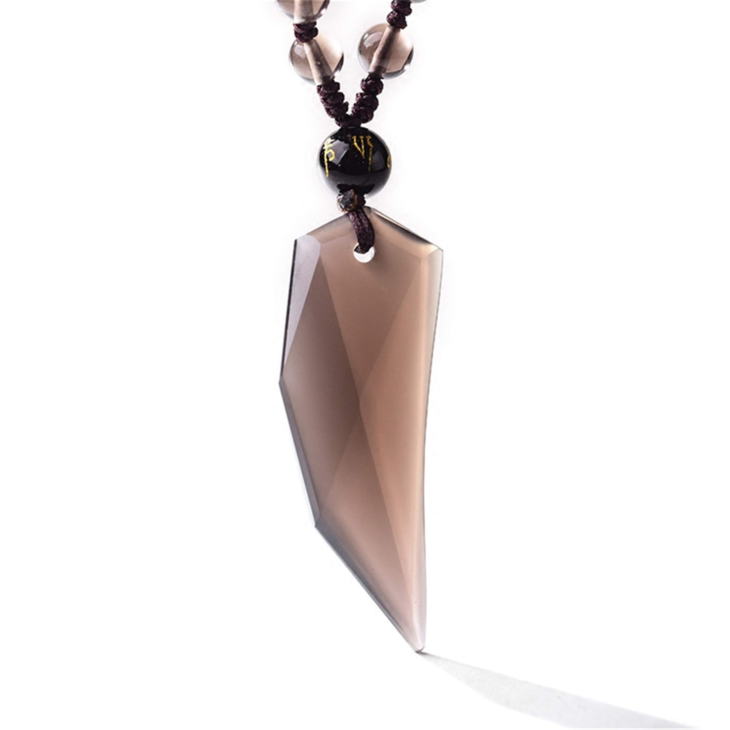 Genuine Ice Obsidian Wolf Tooth Pendant Necklace - Natural Gemstone Amulet for Protection & Style | Perfect for Spiritual Healing, Meditation & Fashion Accessories