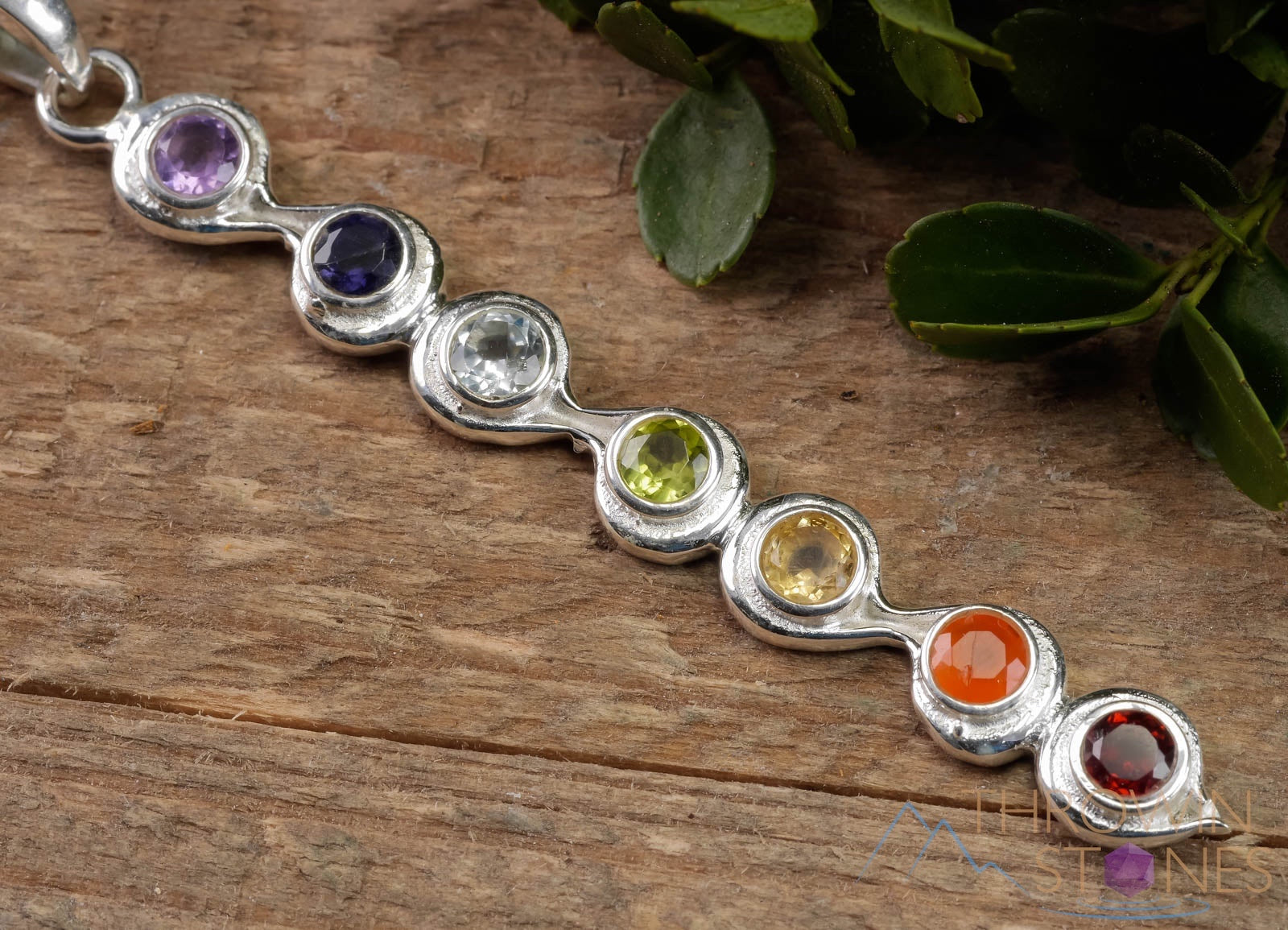 CHAKRA Crystal Pendant Necklace for Women - 925 Sterling Silver Spiritual Jewelry, Healing Stone Pendant with 7 Chakras | Perfect for Meditation, Yoga & Energy Balancing